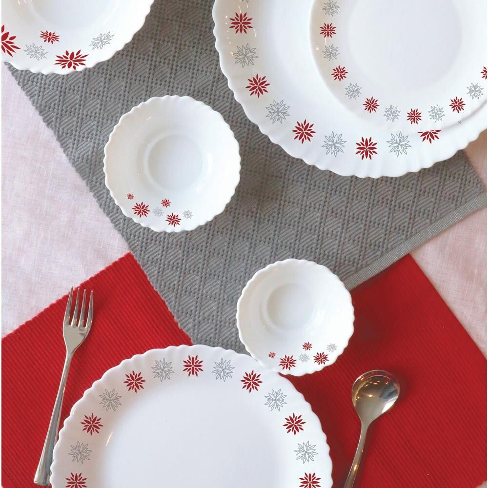 RasoiShop NAVRATRI COMBO #5 - Cello Dazzle 12 Pcs Dinner Set + Asian Olympic Elite Gold Casserole, Set Of 3 Pcs - view 2