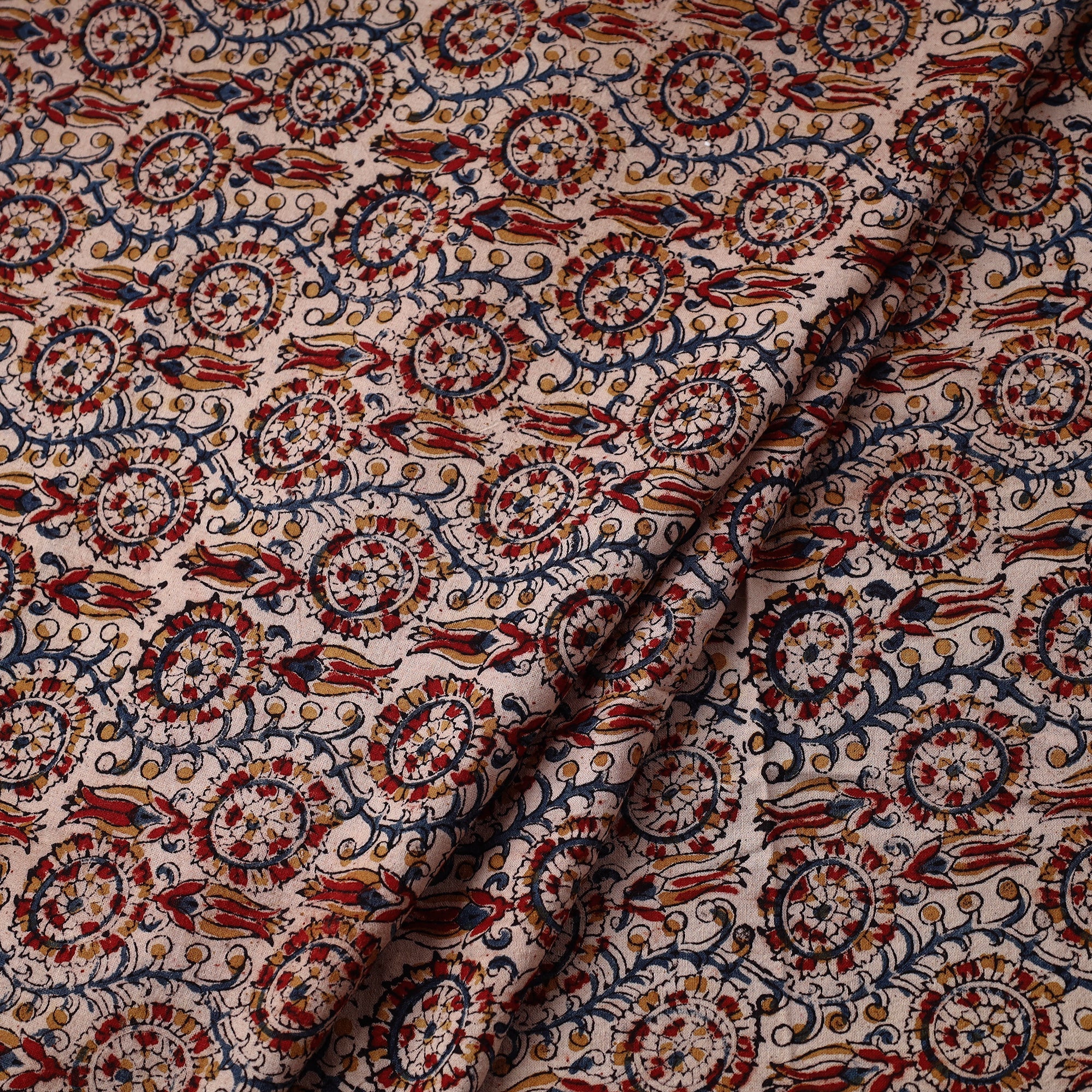 VENKATA BHANU KALAMKARI PEDANA Brown - Pedana Block Printed Cotton Kalamkari Fabric 20 - view 2