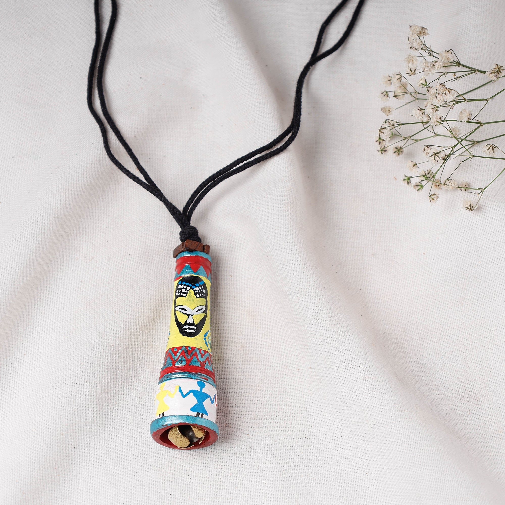 KHUSHBASH - HAPPY LOOM OF EAST Bishnupur Handpainted Terracotta Necklace - view 2