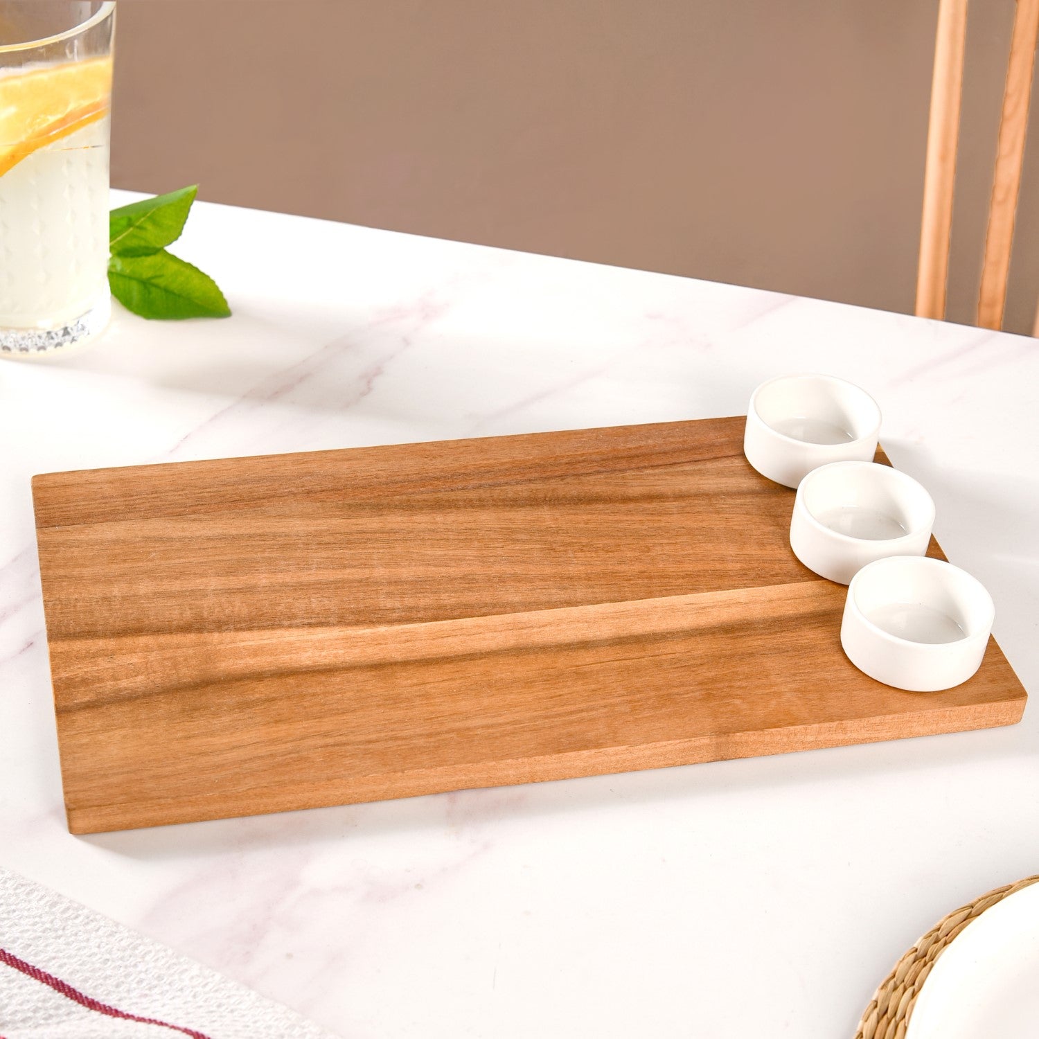 Nestasia Acacia Wood Cheeseboard With Set Of 3 Small Bowls 50ml - view 4