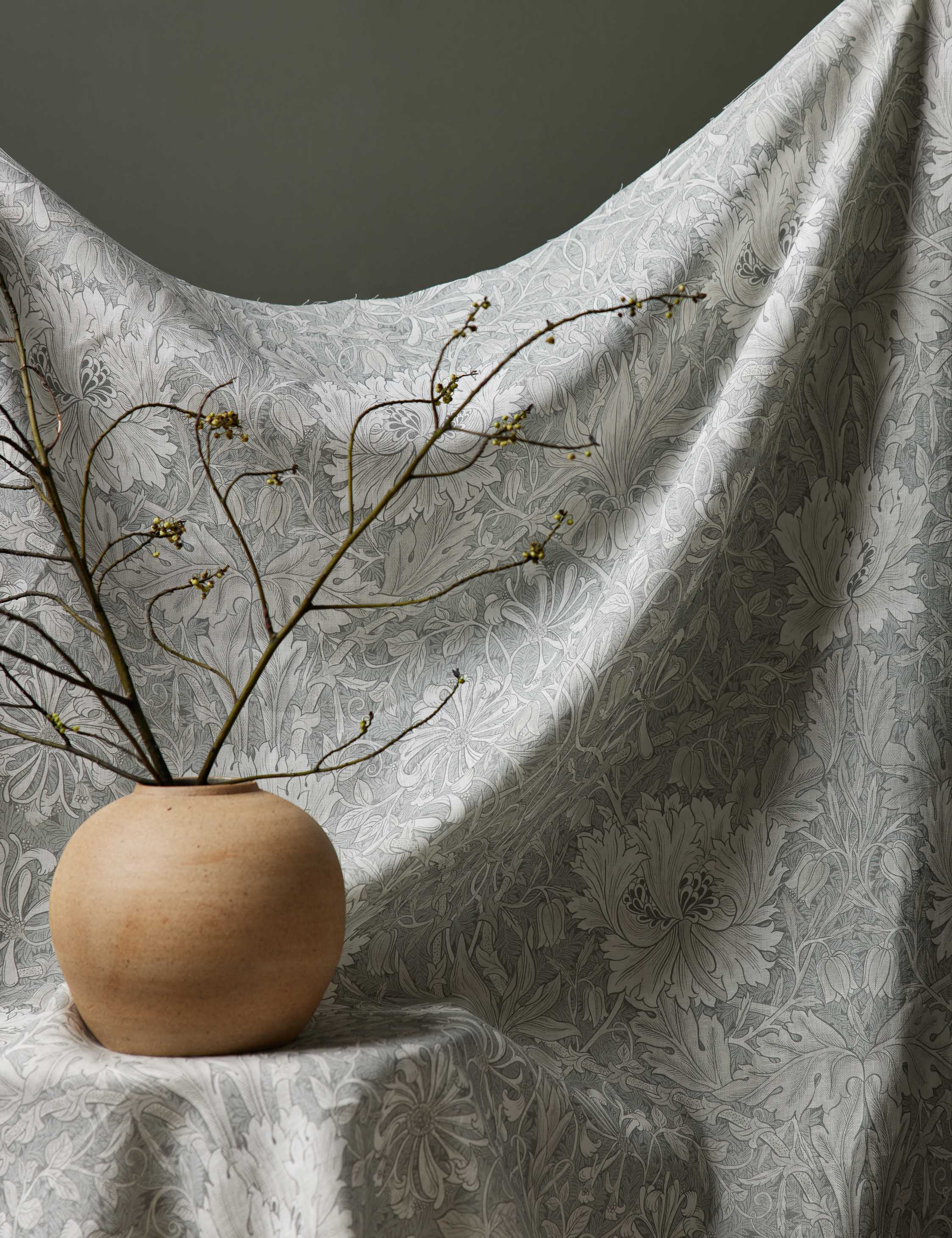 Lulu and Georgia Pure Honeysuckle and Tulip Linen Blend Fabric by Morris & Co.