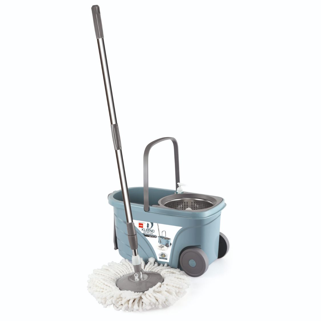 Cello Kleeno Max Clean Deluxe Spin Mop Bucket with Soap Dispenser