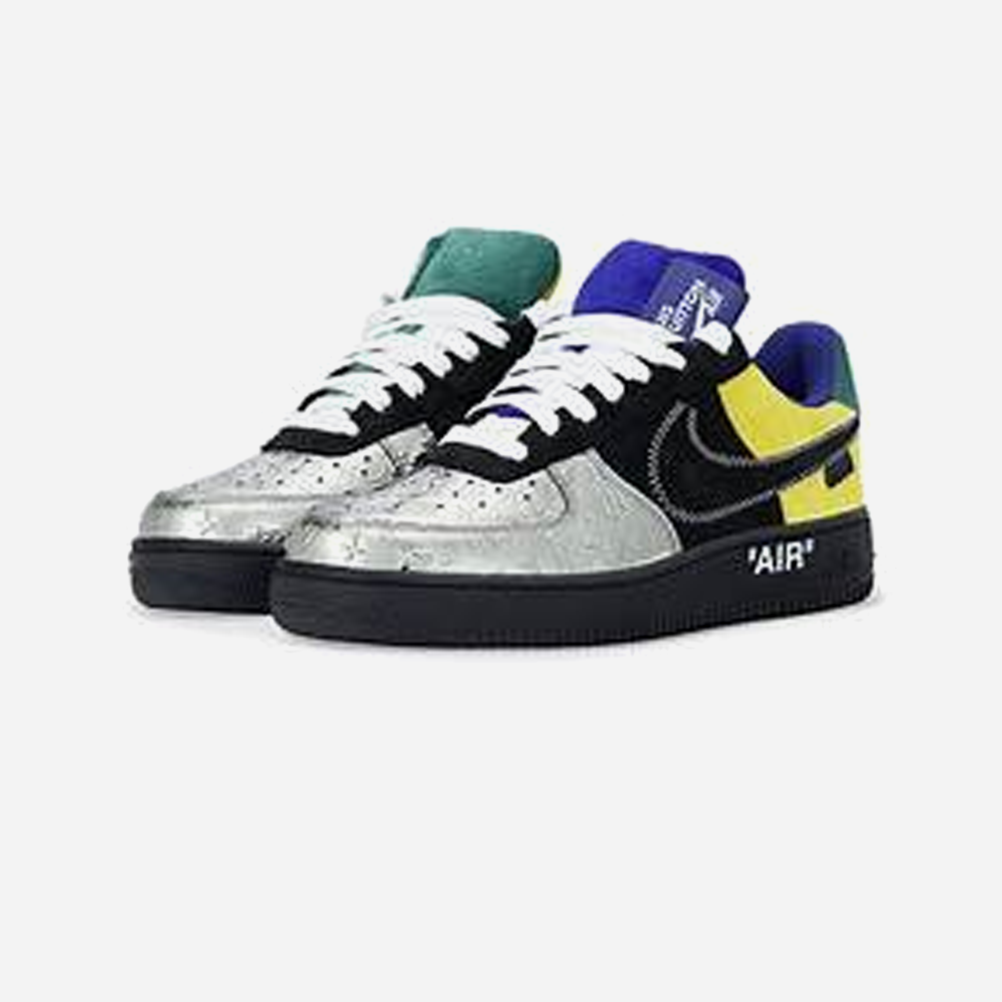 Louis Vuitton Nike Air Force 1 Low By Virgil Abloh Black Metallic Silver - view 2