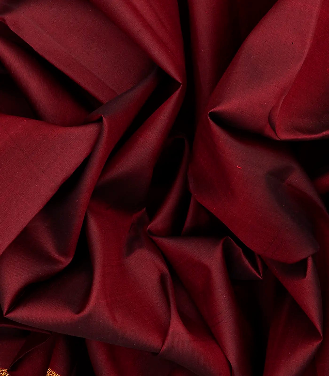 RmKV Maroon Handloom Kanchipuram Silk Saree Zari Border-Maroon - view 3
