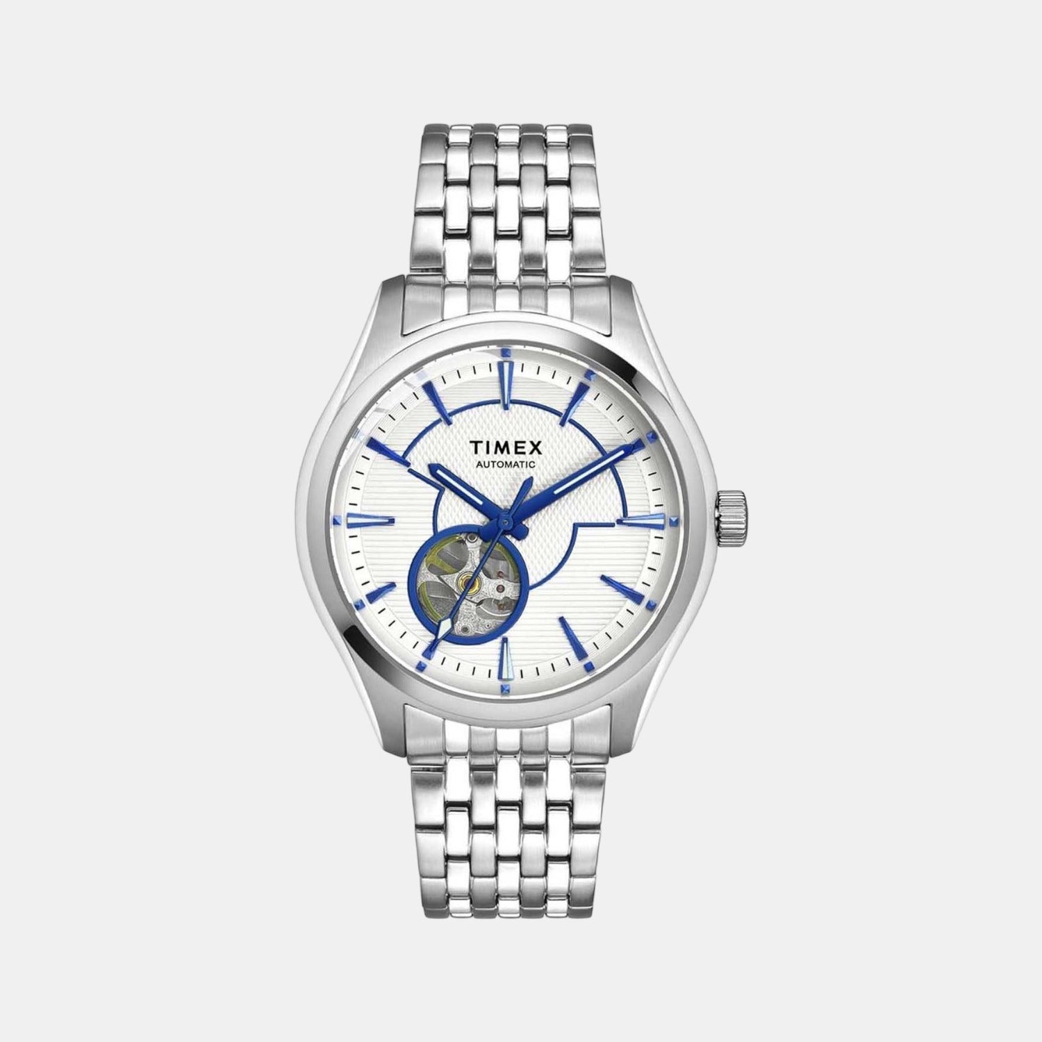 Timex E Class Men Quartz Silver Dial Analog Stainless Steel Watch TWEG21000