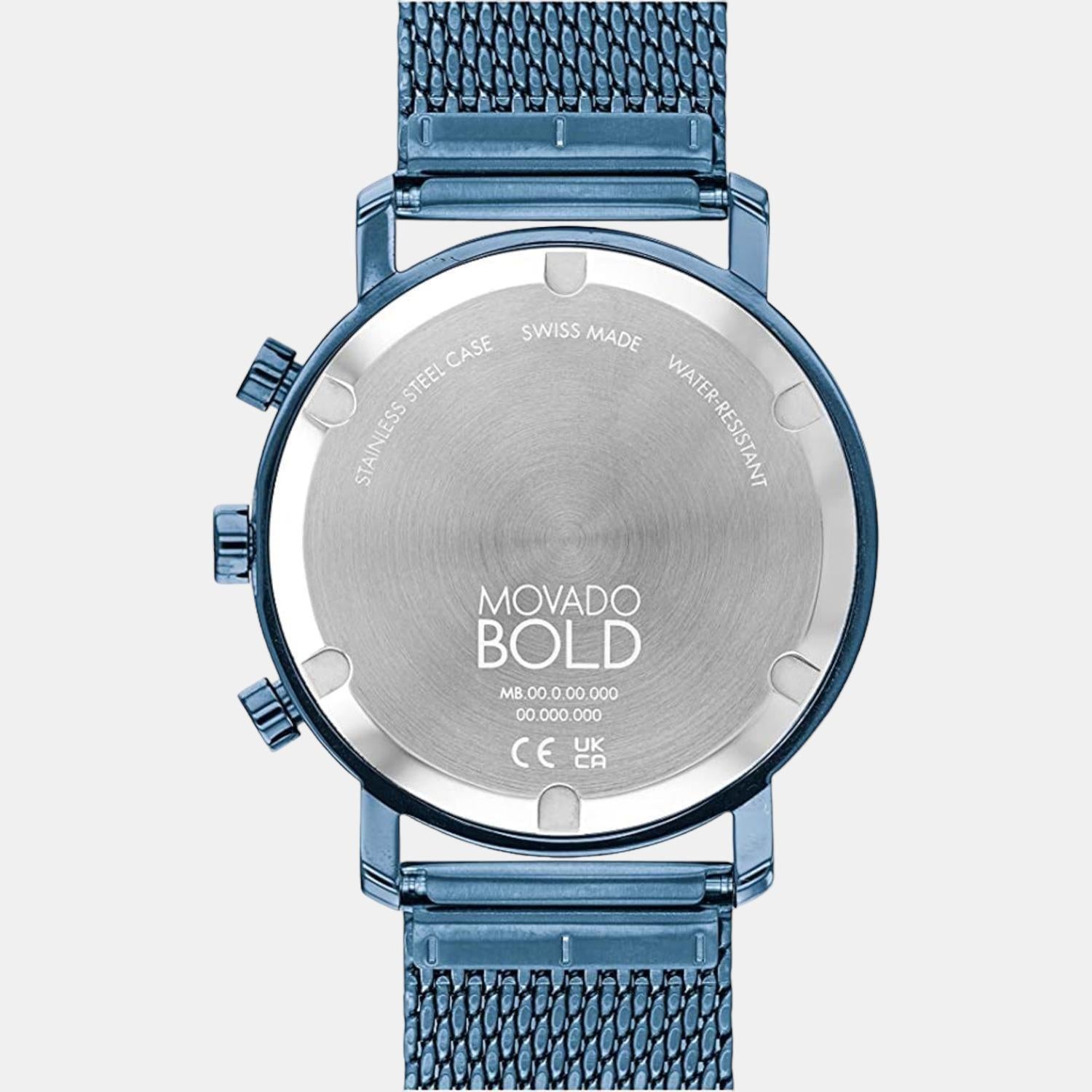 Movado Bold Evolution Men Quartz Blue Dial Chronograph Stainless Steel Watch 3600809 - view 3