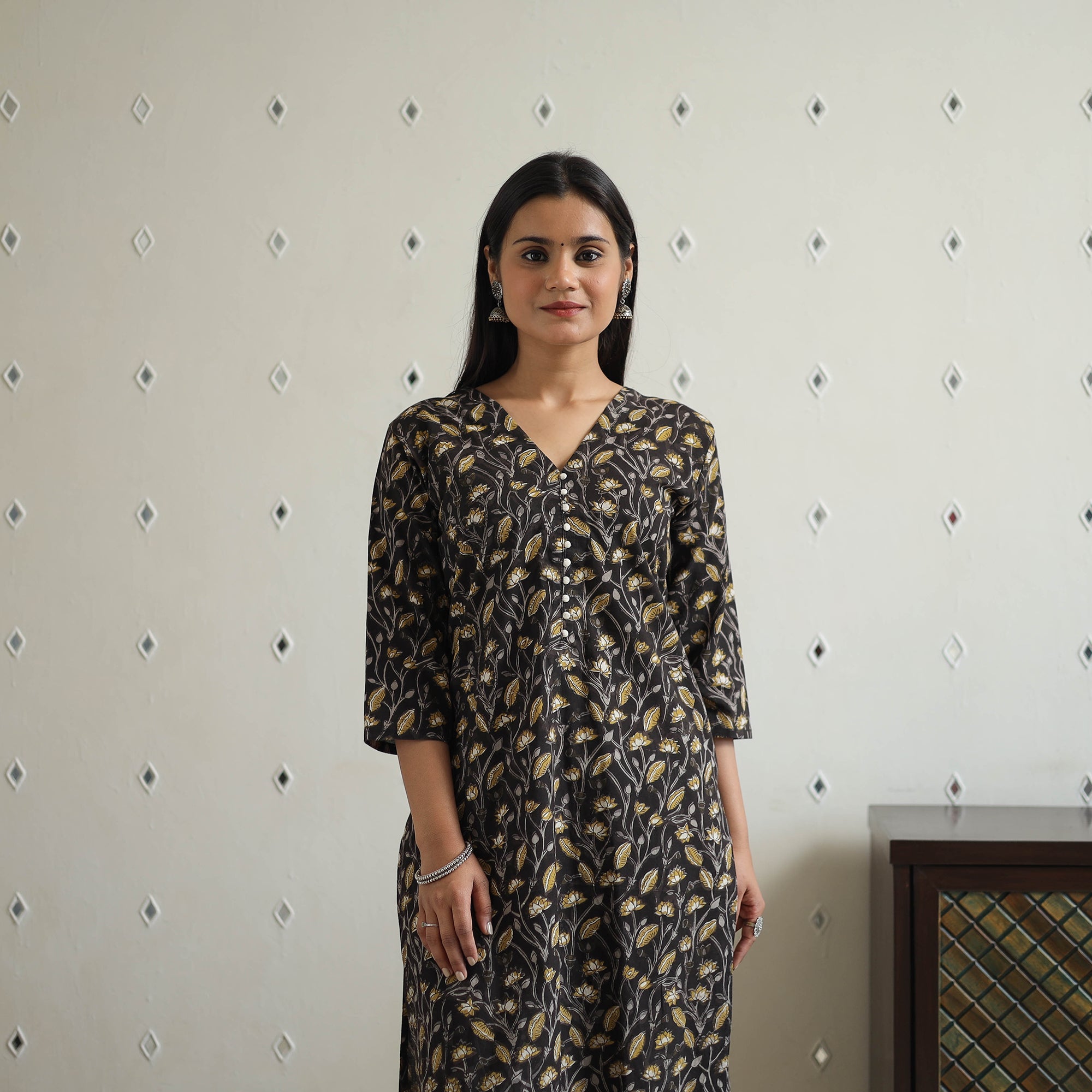 ITOKRI CASUALS Black - Jahota Block Print Cotton Straight Kurta 21