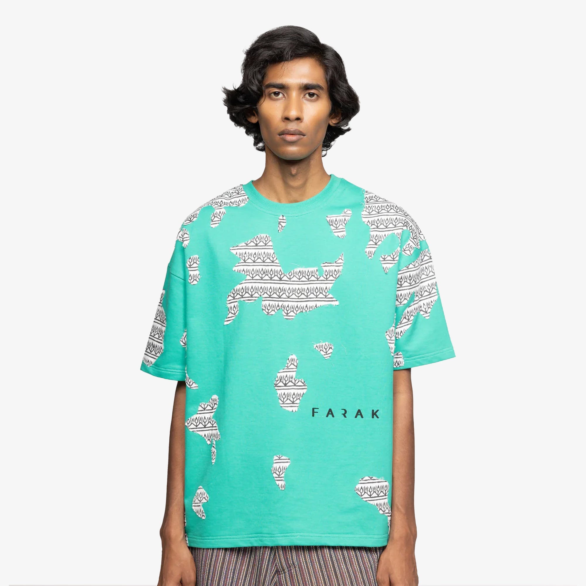 F A R A K | Subtext Block Printed T-shirt { Green/green