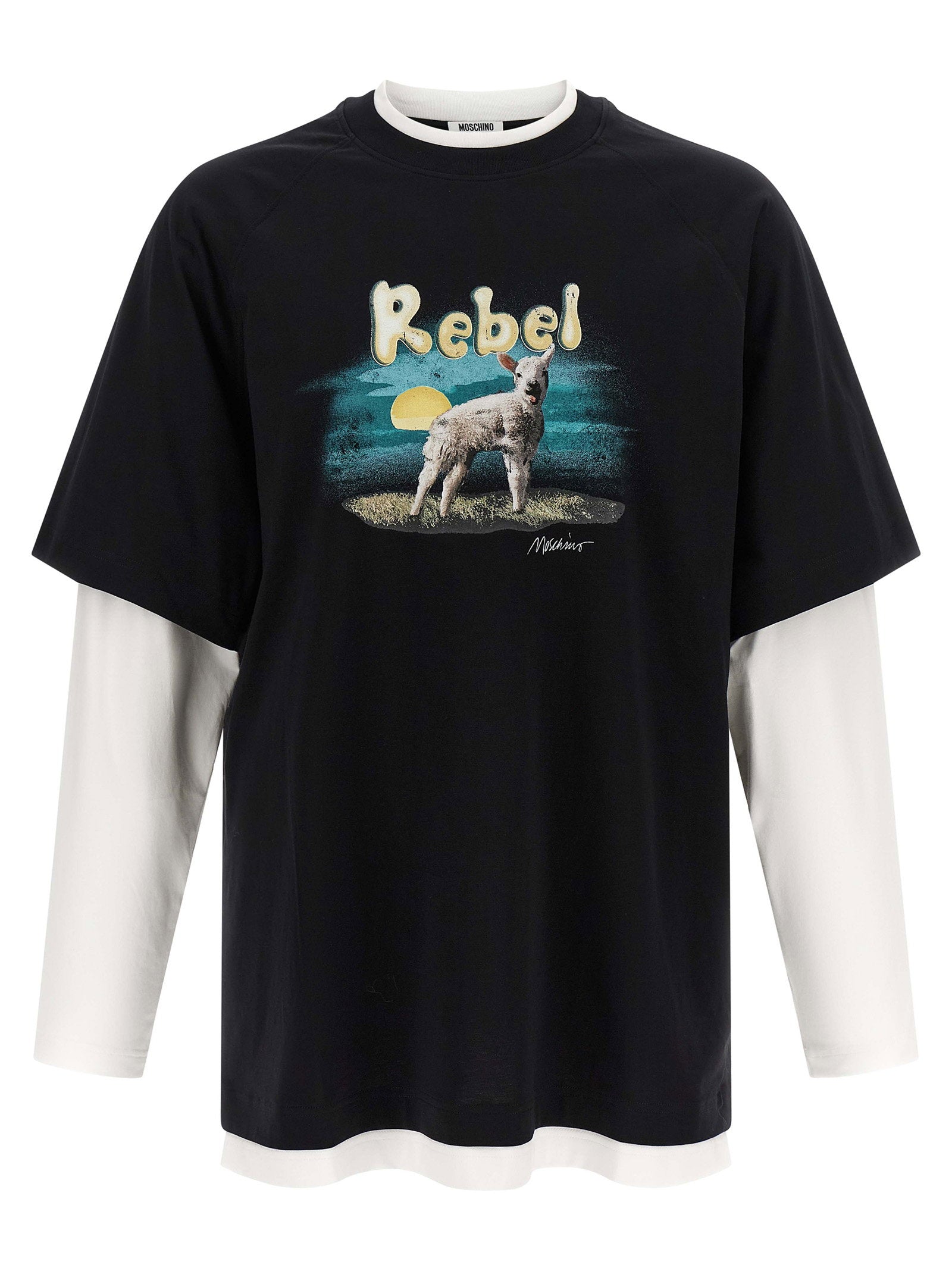 Moschino Double Layer Rebel T-shirt – 100% cotton