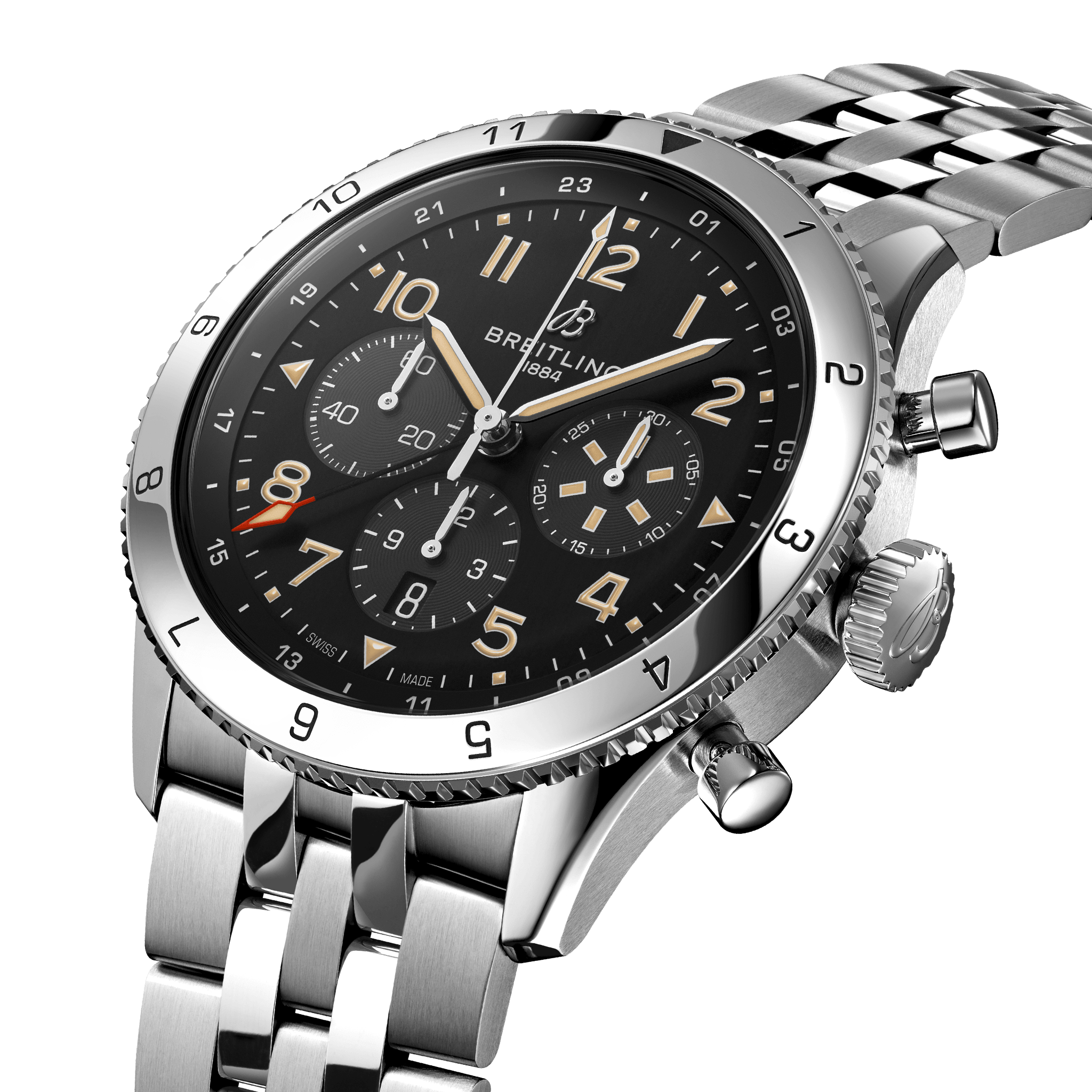 Breitling Super Avi B04 GMT P-51 Mustang Black Dial Men 46mm
