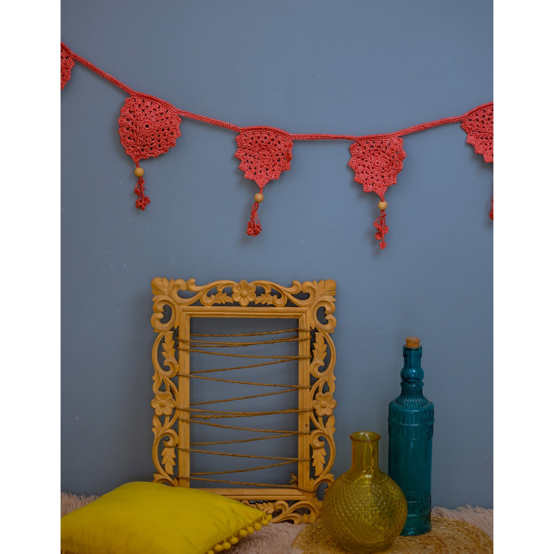 SAMOOLAM Bird Boho Bunting ~ Rust Red