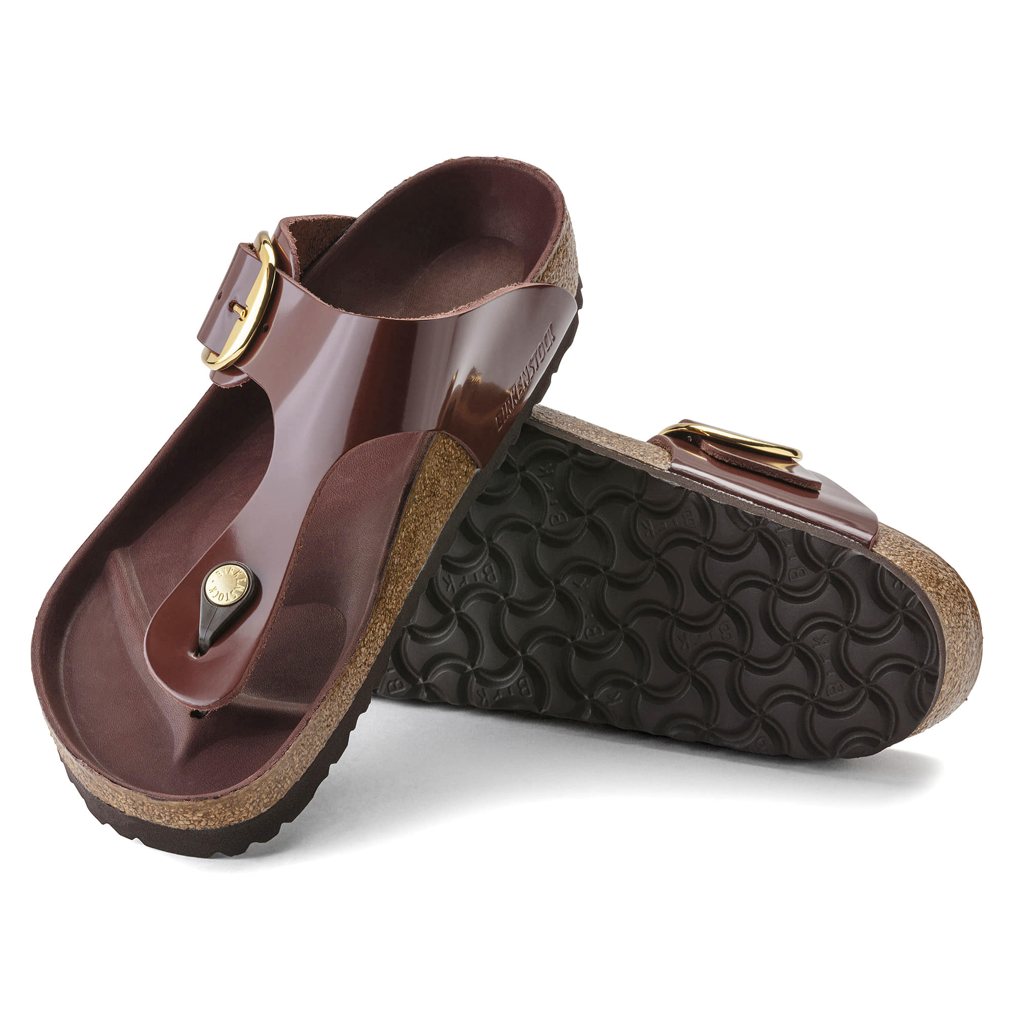 Birkenstock Gizeh Big Buckle Natural Leather Patent