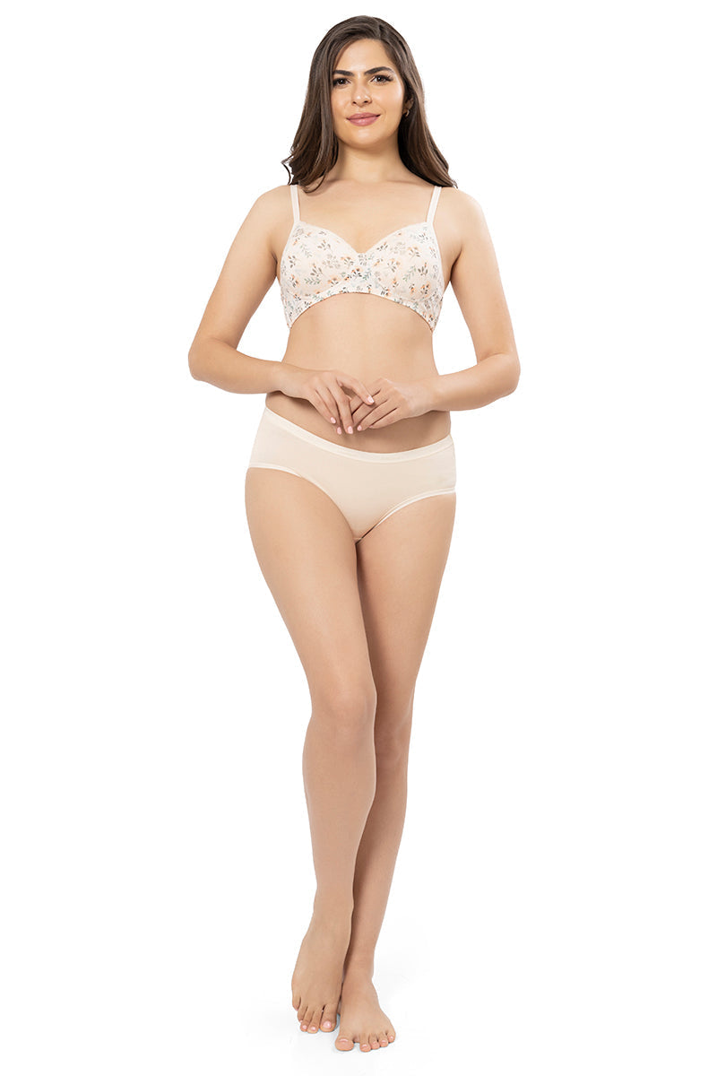 Amante Cotton Casuals Padded Non-Wired Printed T-Shirt Bra - Cotton Bloom Print - view 5