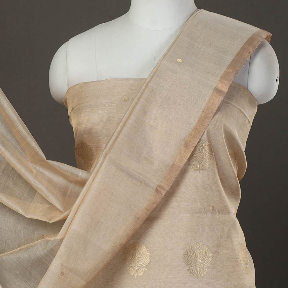 CHANDERI BY RAUPH KHAN 2pc Tissue Zari Handloom Chanderi Silk Dress Material 07 - view 3