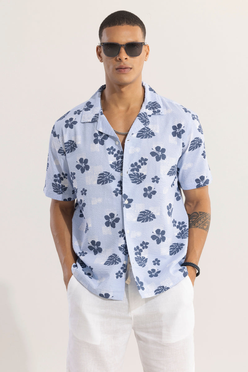 SNITCH Chestnut Blue Seersucker Shirt