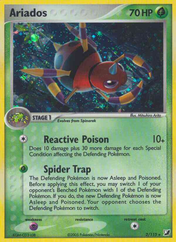 Rare holo ex10-2 – Pokémon Ariados - 2/115 - Rare Holo [ex10-2] [Reverse Holo]