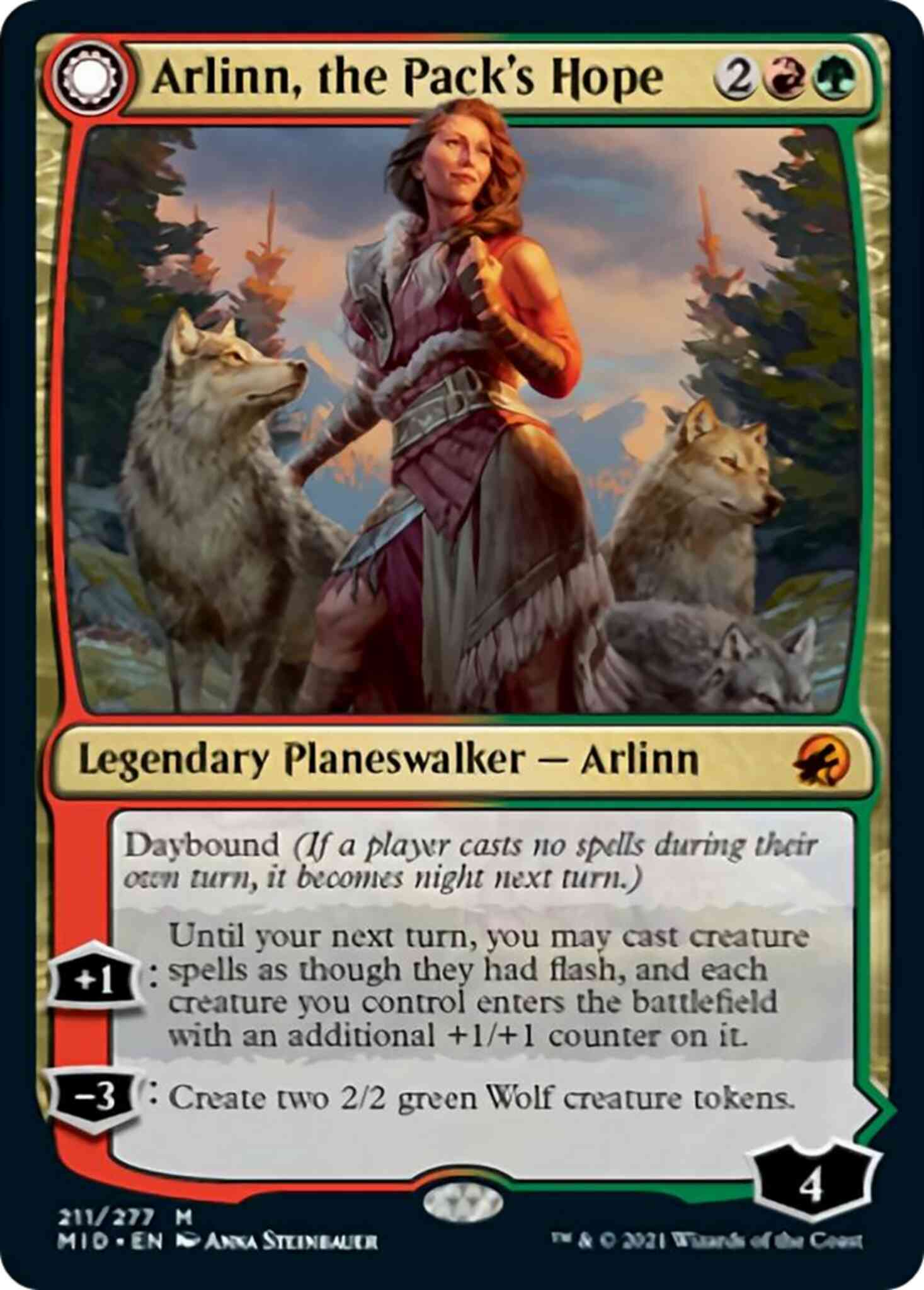Fury 211 innistrad – Magic Arlinn, the Pack's Hope // Arlinn, the Moon's Fury [211] [Innistrad: Midnight Hunt] [Non-Foil]