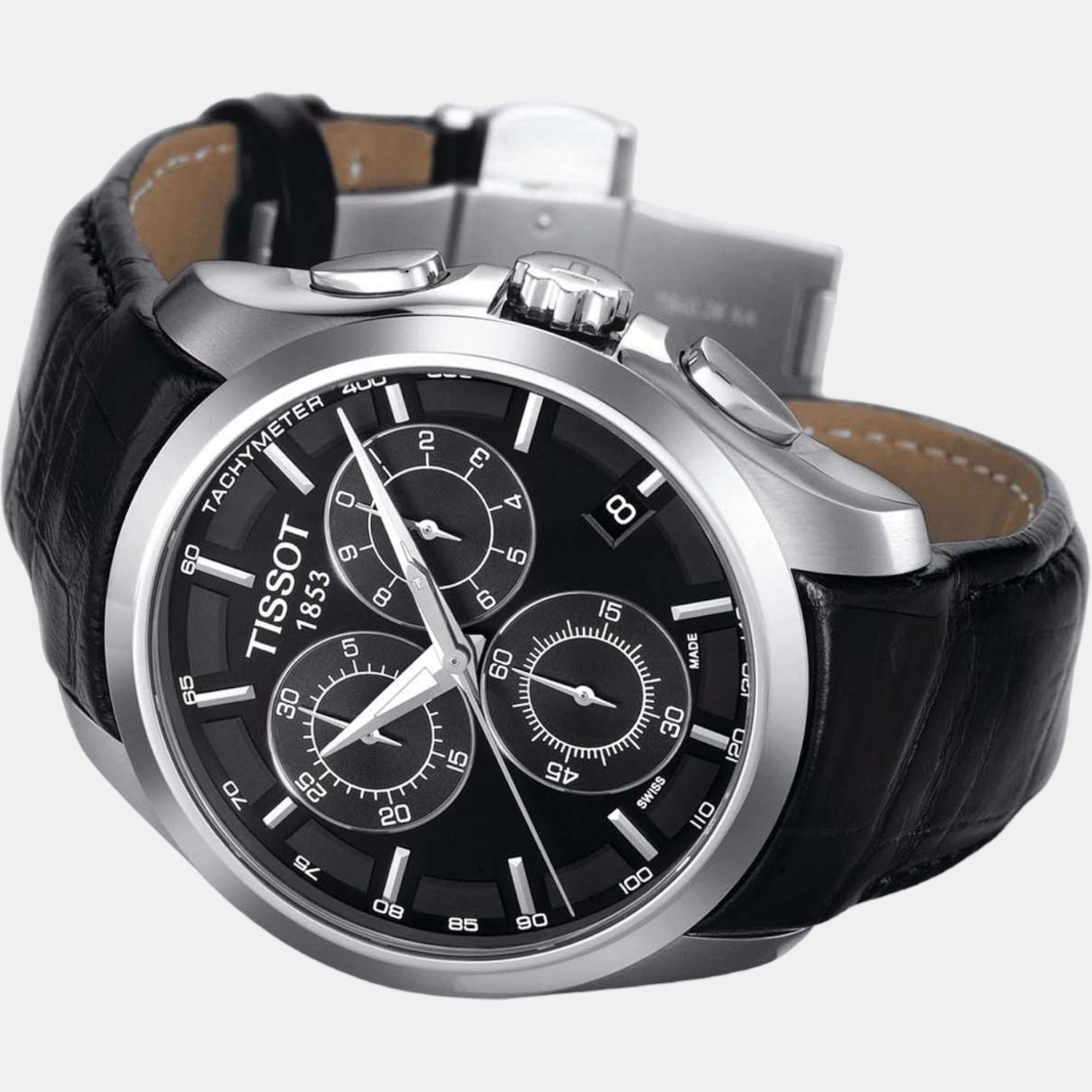 Tissot Couturier Men Quartz Black Dial Chronograph Leather Watch T0356171605100 - view 2