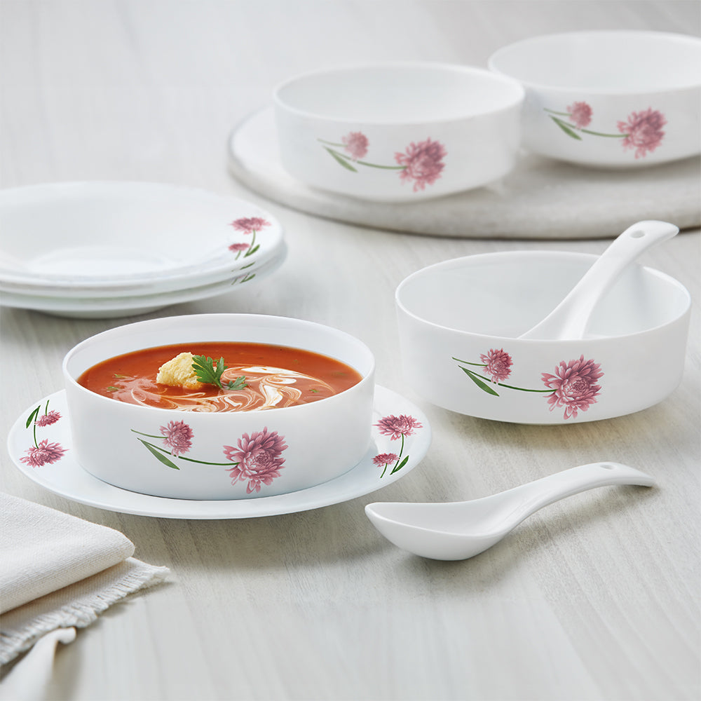 My Borosil Larah by Borosil Nargis Soup Bowl w Saucer Set