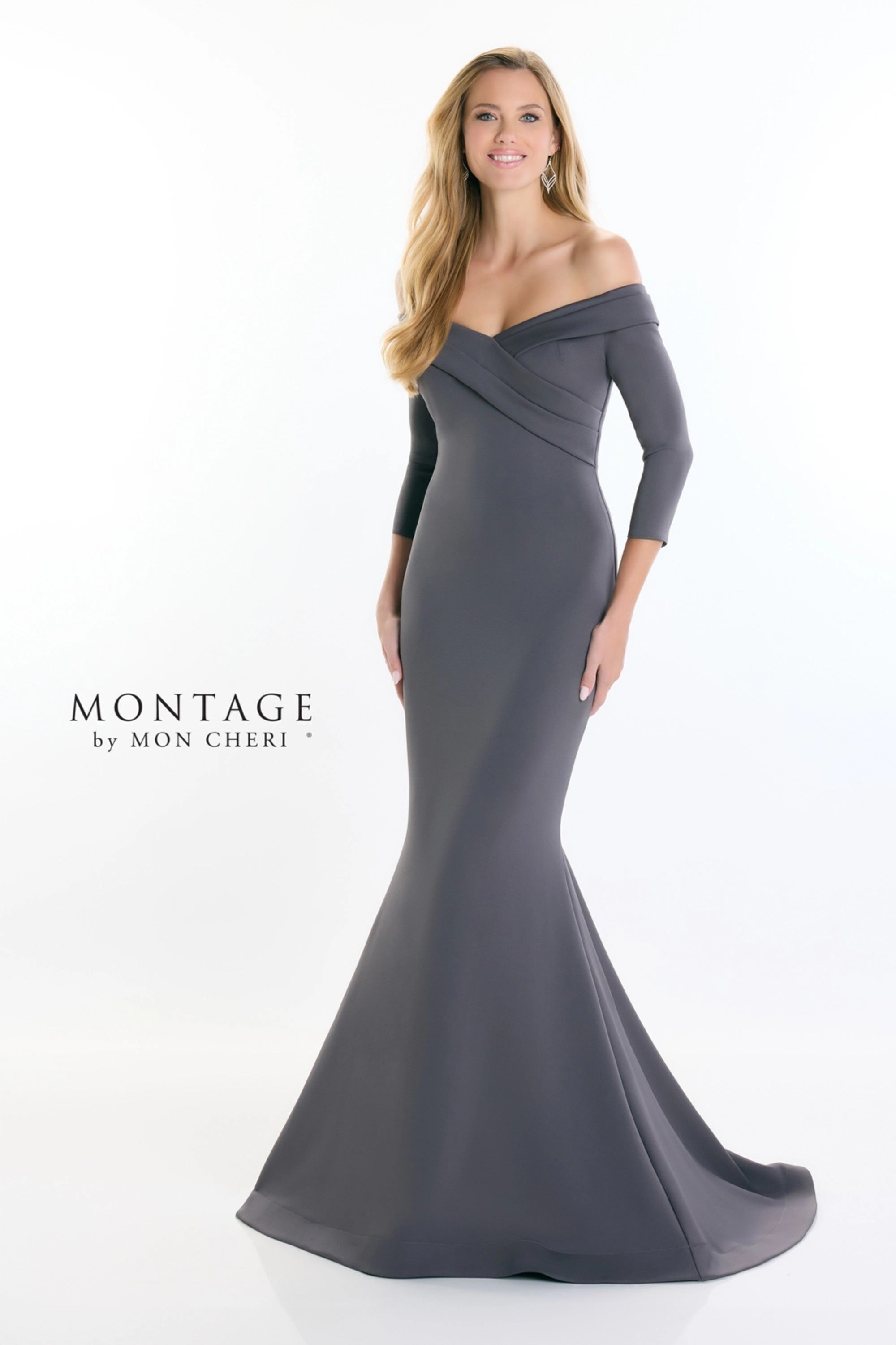 Montage M540 Long Mermaid Fit Formal Pleated Evening Dress - view 6