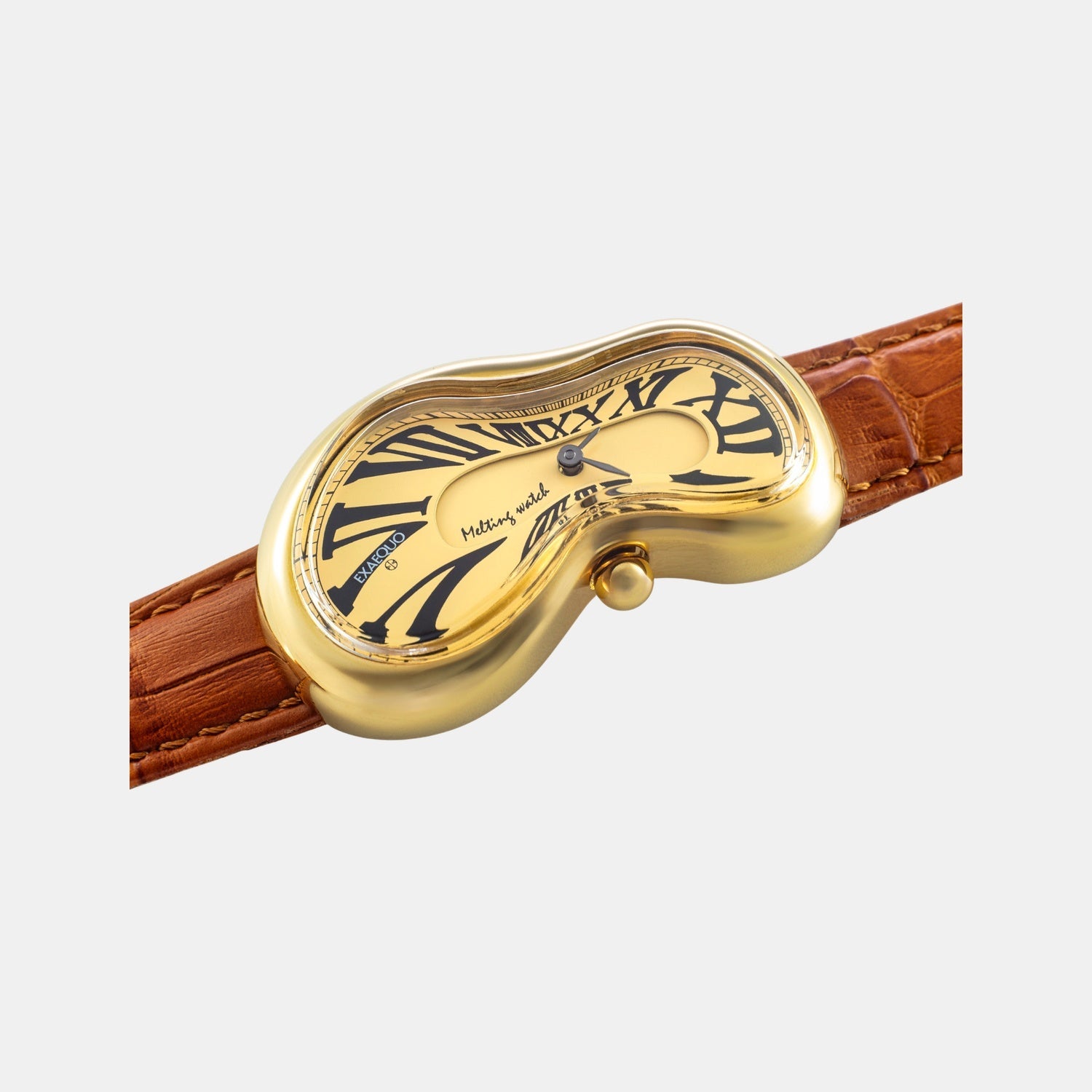 Exaequo Classic Unisex Quartz Gold Dial Analog Leather Watch EX0002.0003 - view 2