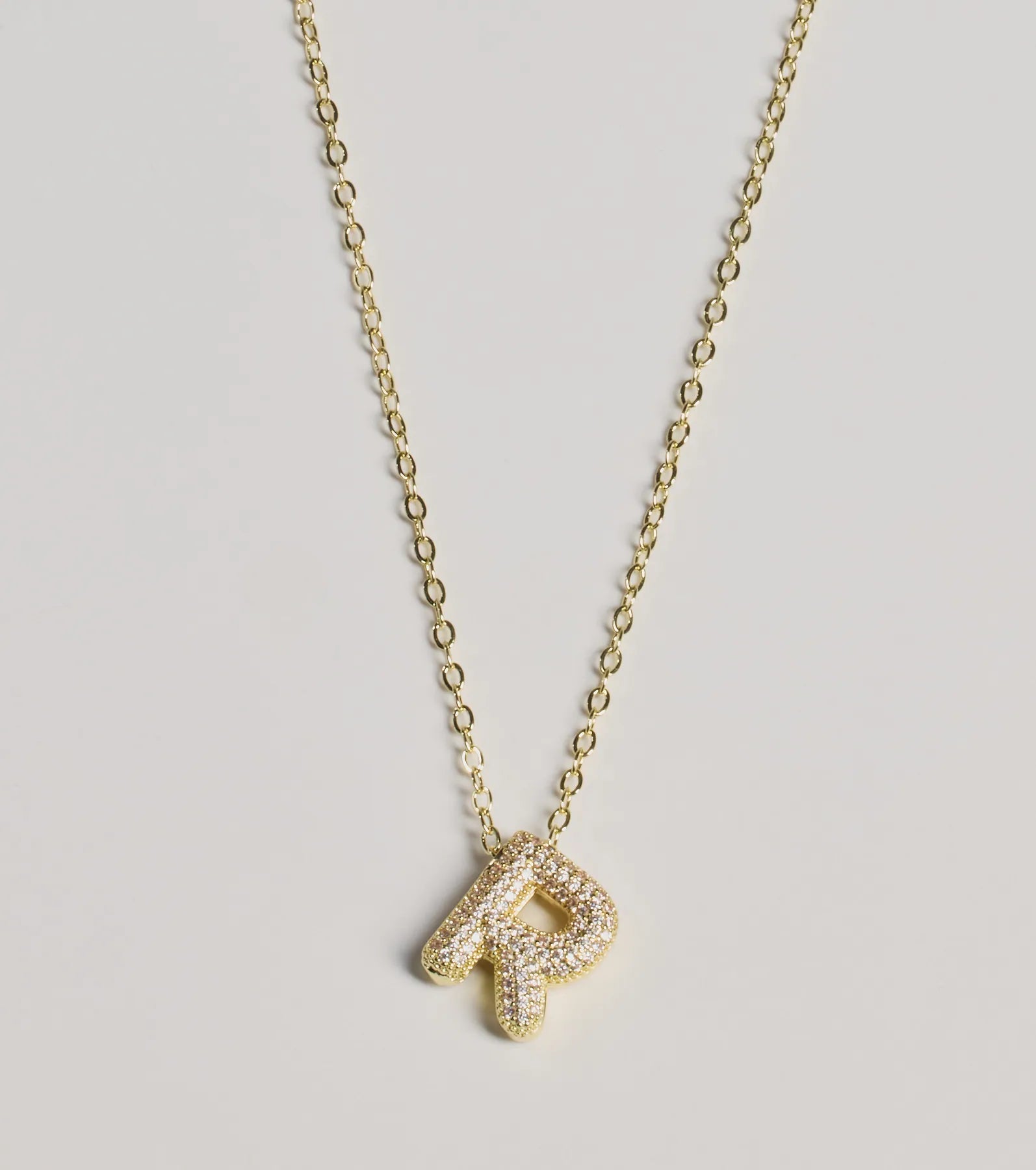 Windsor Bubble Letter Monogram Rhinestone Necklace - view 2