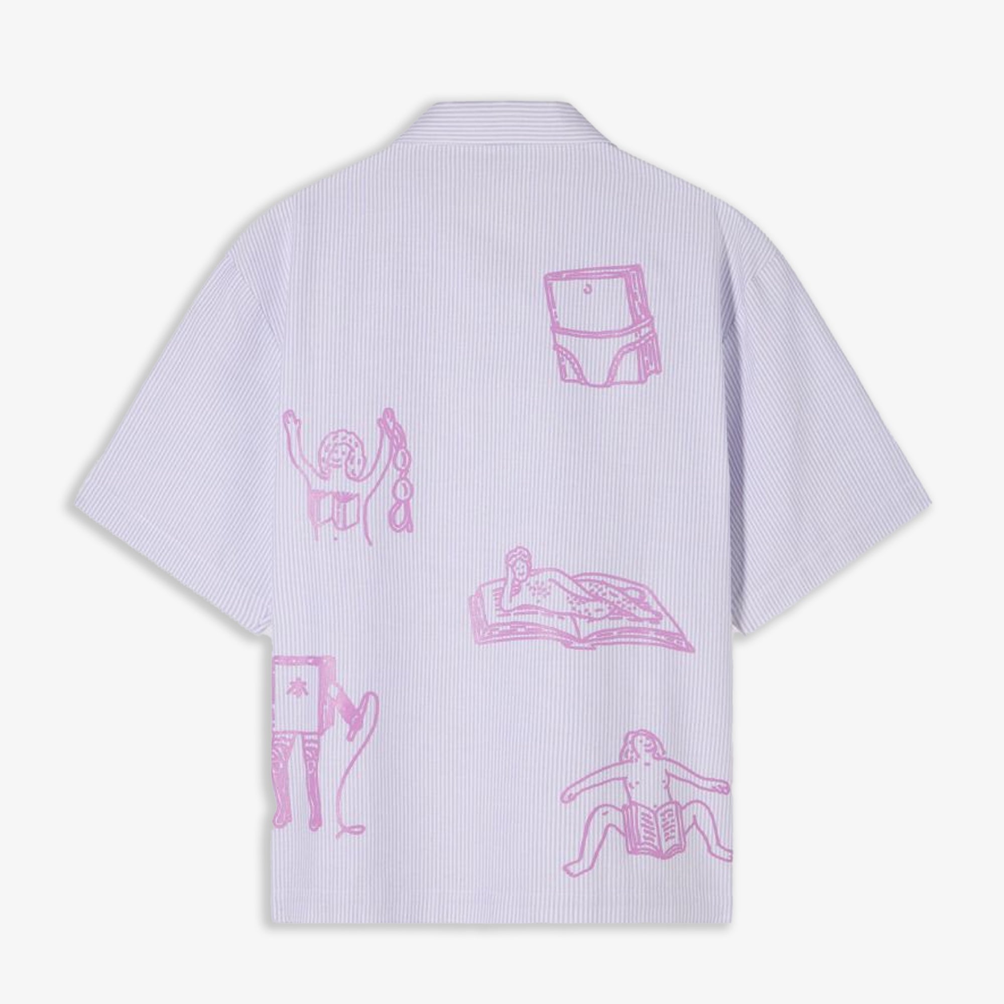 Edwin | Edwin Reader's Club Shirt Ss { Lila White - view 2