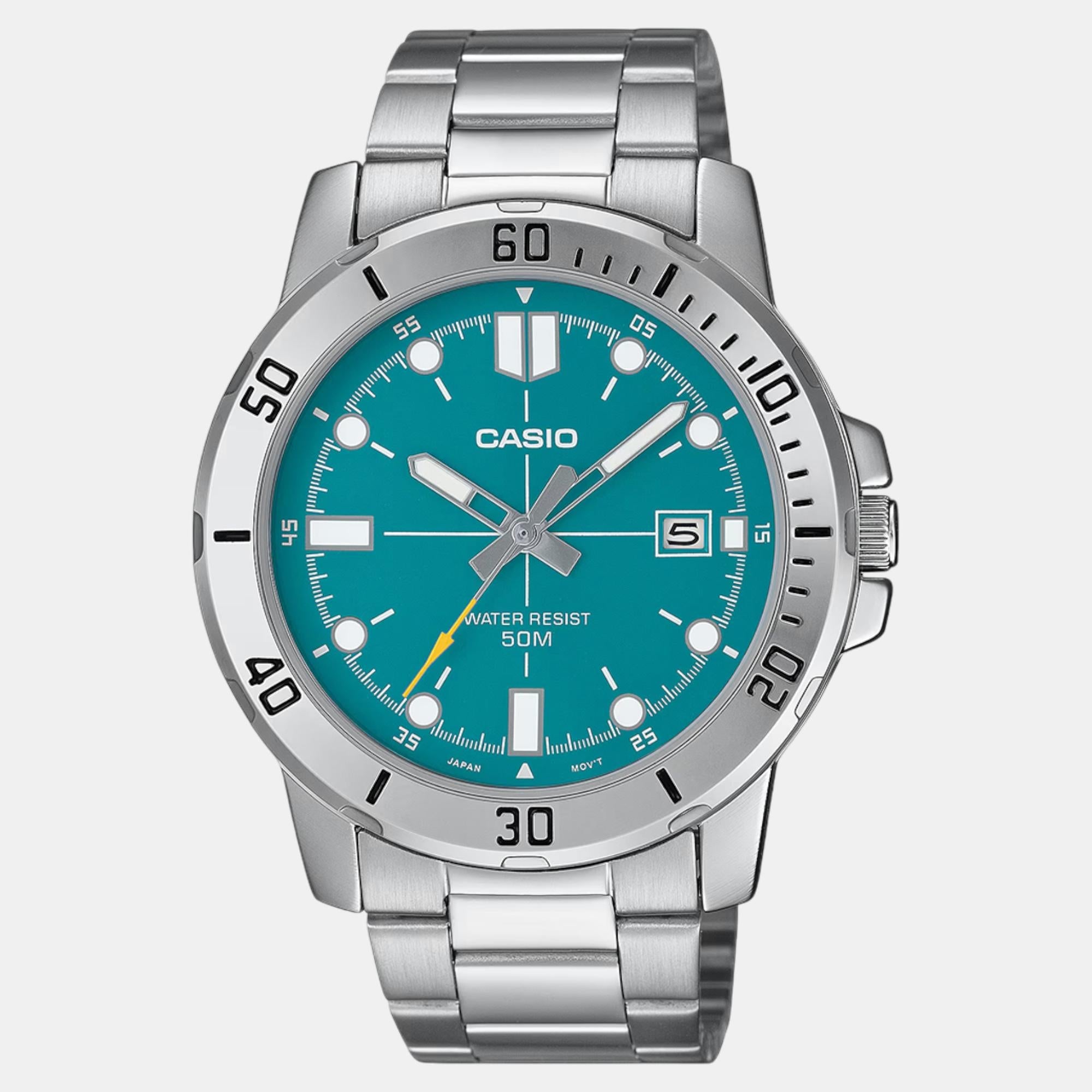 Casio Enticer Men Quartz Blue Dial Analog Stainless Steel Watch A2337