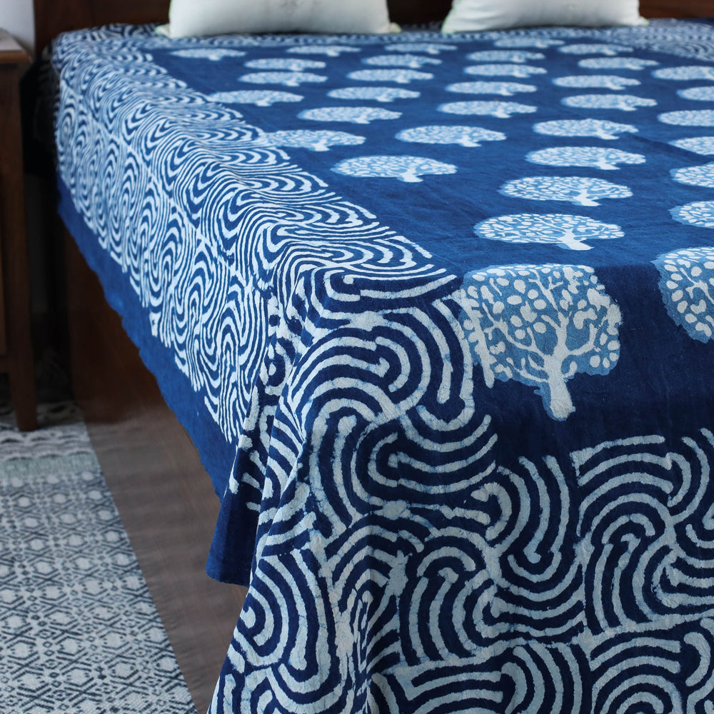 BINDAAS UNLIMITED Blue - Block Art Print Cotton Single Bindaas Bed Sheet (93 x 60 in) - view 3