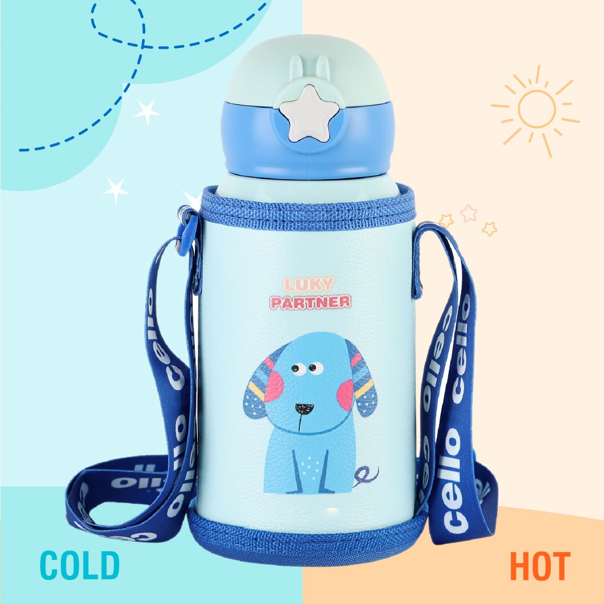 Cello Lucky Hot & Cold Stainless Steel Kids Water Bottle, 500ml - view 24