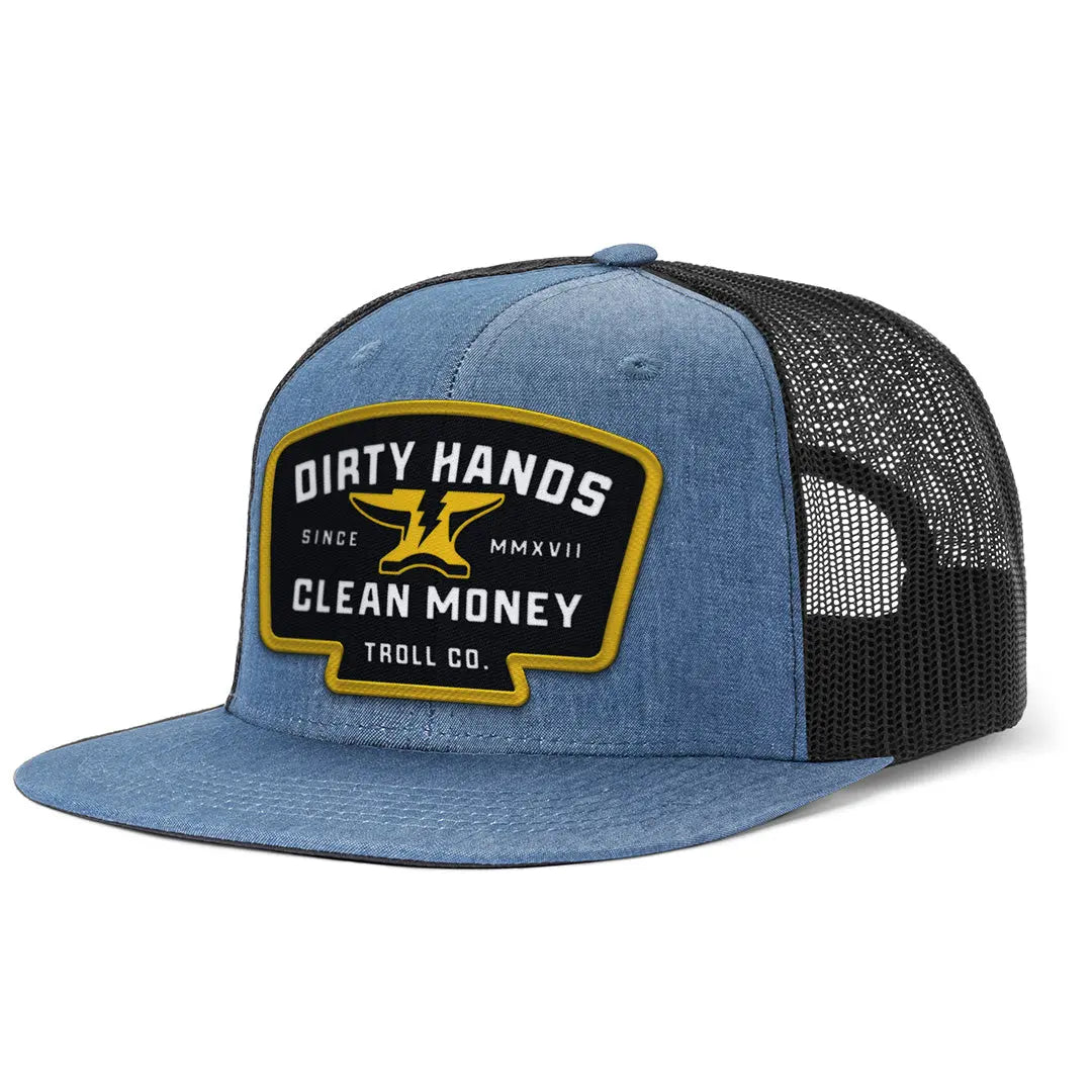Radial Bolt Snapback Hat – Light Indigo / Black