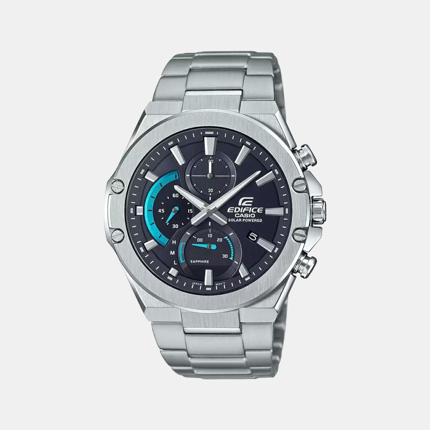 Casio Edifice Men Quartz Black Dial Chronograph Stainless Steel Watch ED497