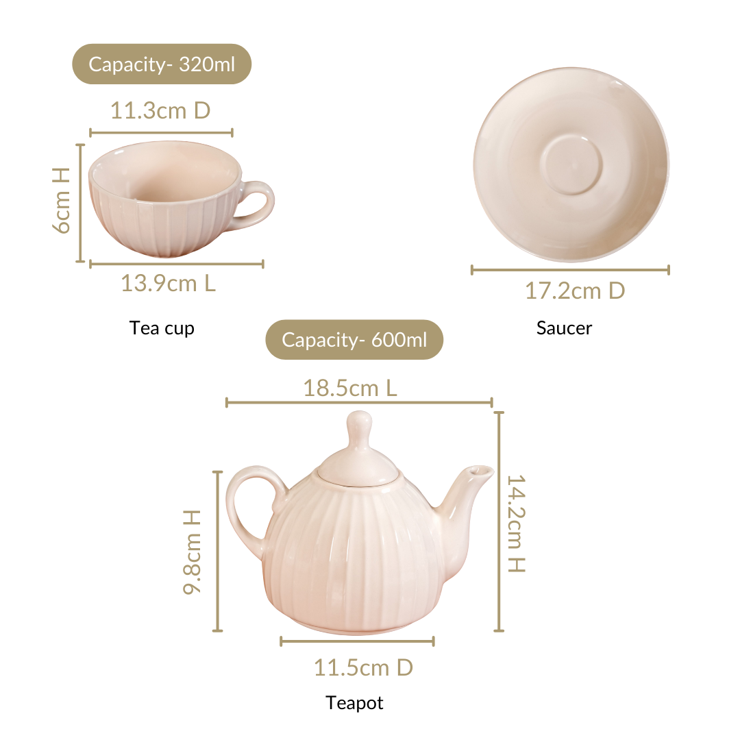 Nestasia Ambrosia Tea Set With 1 Cup And Saucer Cream - view 5