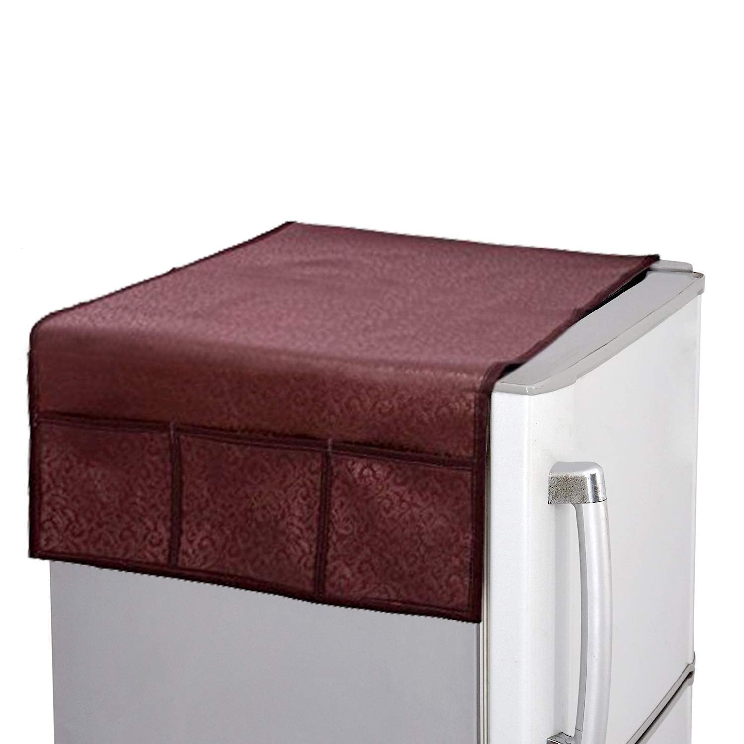 Kuber Industries PVC 3 Pieces Fridge Mats, 1 Piece Handle Cover and 1 Piece Fridge Top Cover (Maroon)-CTKTC14549, Standard - view 3