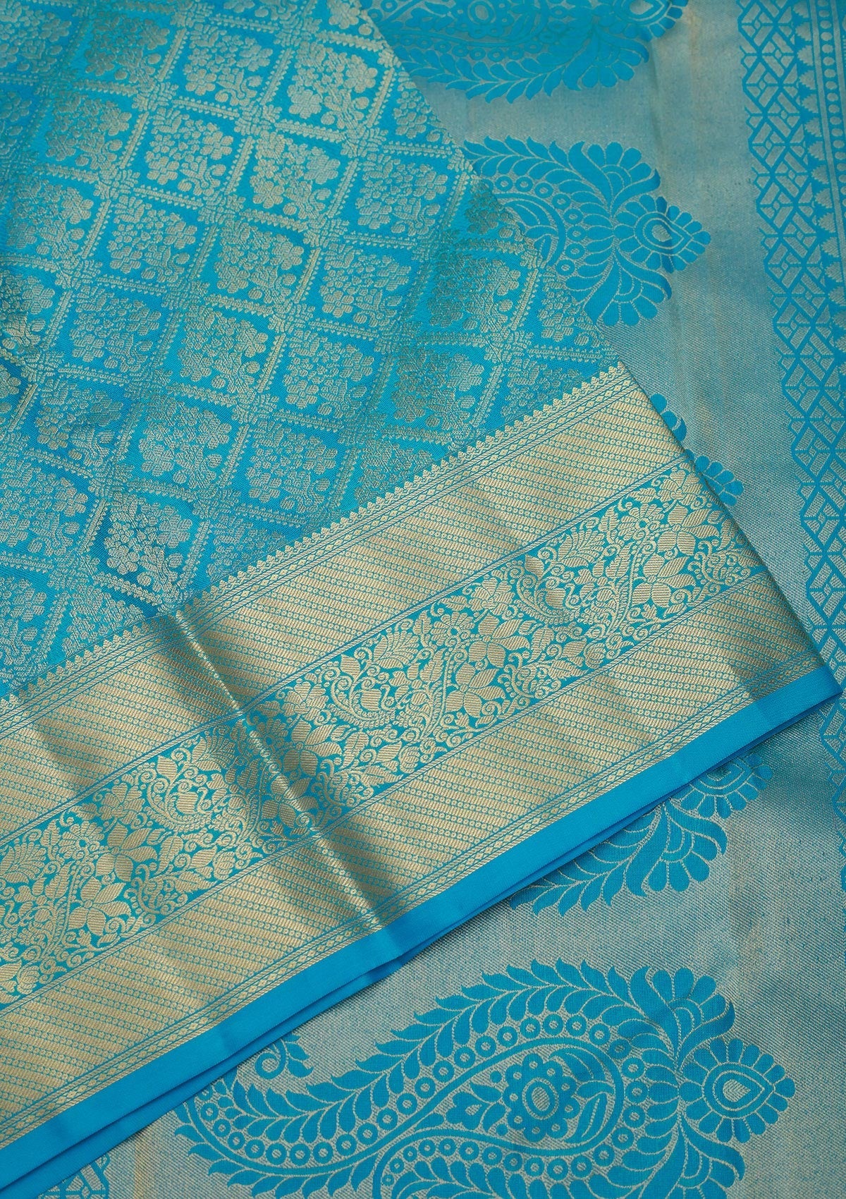Koskii Blue Zariwork Pure Silk Saree – Women's - view 4