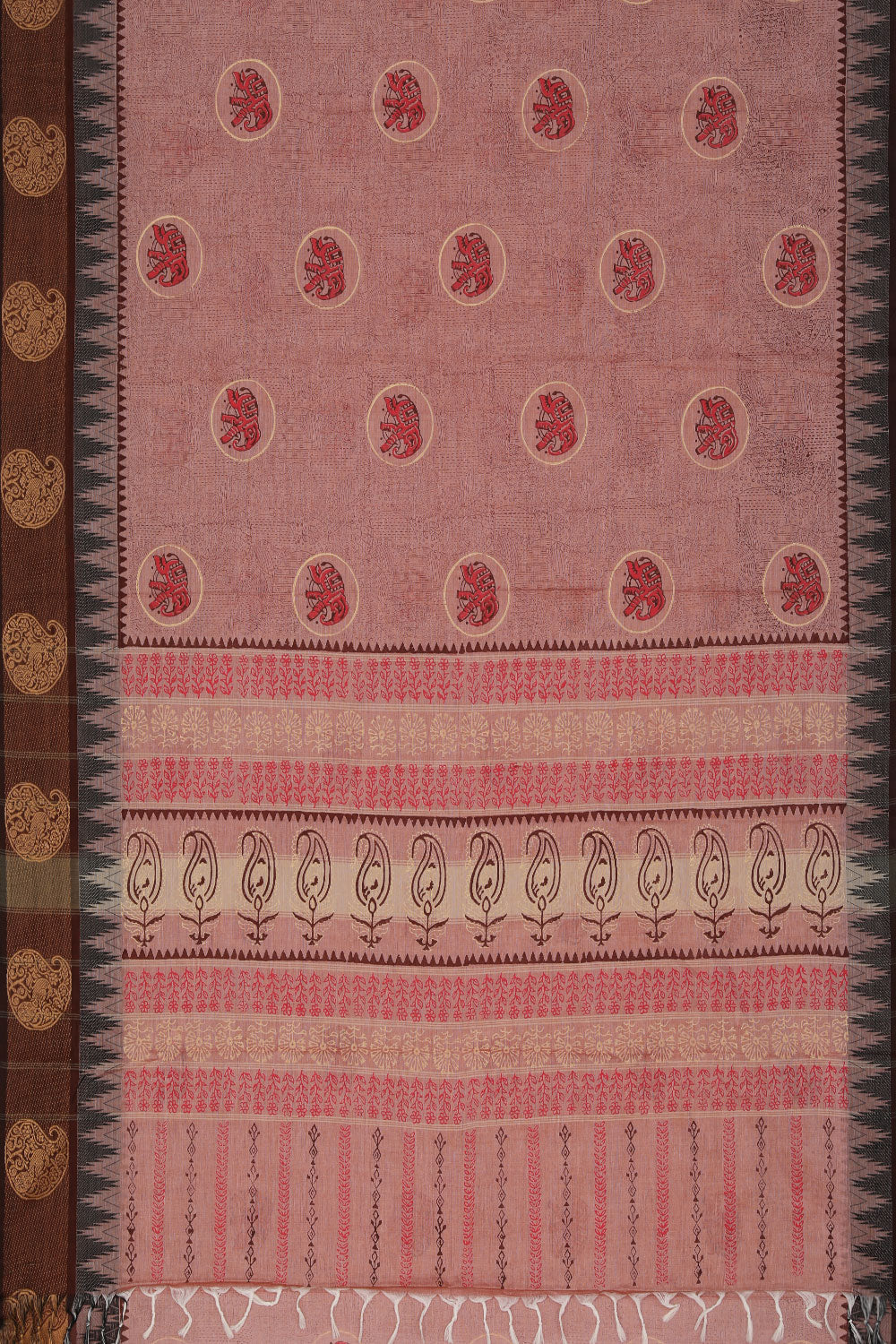 Kalanjali Ethnics Hand block printed cotton saree - view 3