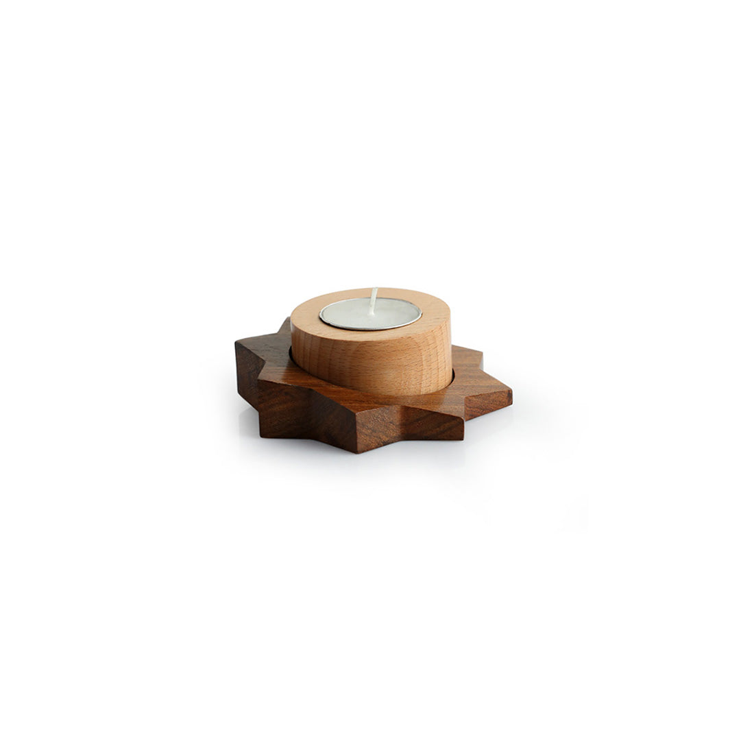 EXCLUSIVELANE 'Jugnu Tara' Wooden Tea Light Holder - view 2