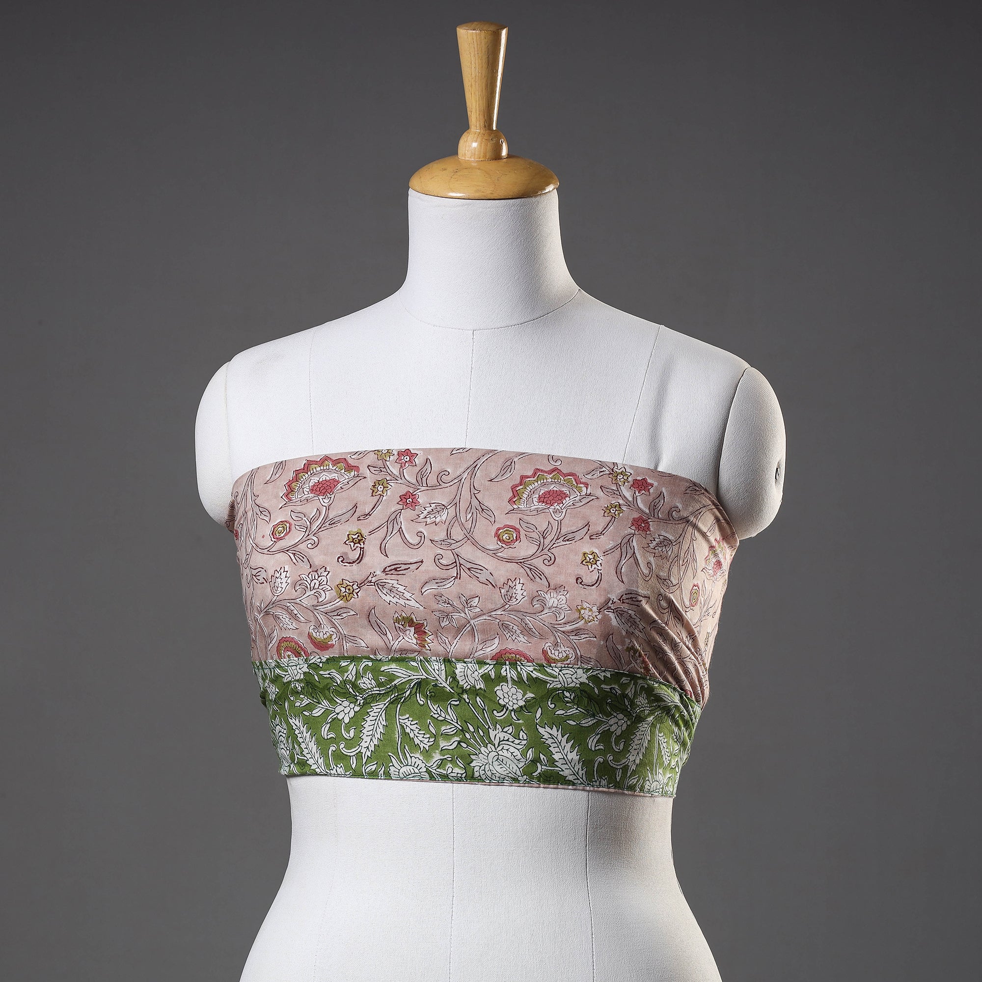 NOORI BAZAR Brown - Sanganeri Block Printed Cotton Blouse Piece
