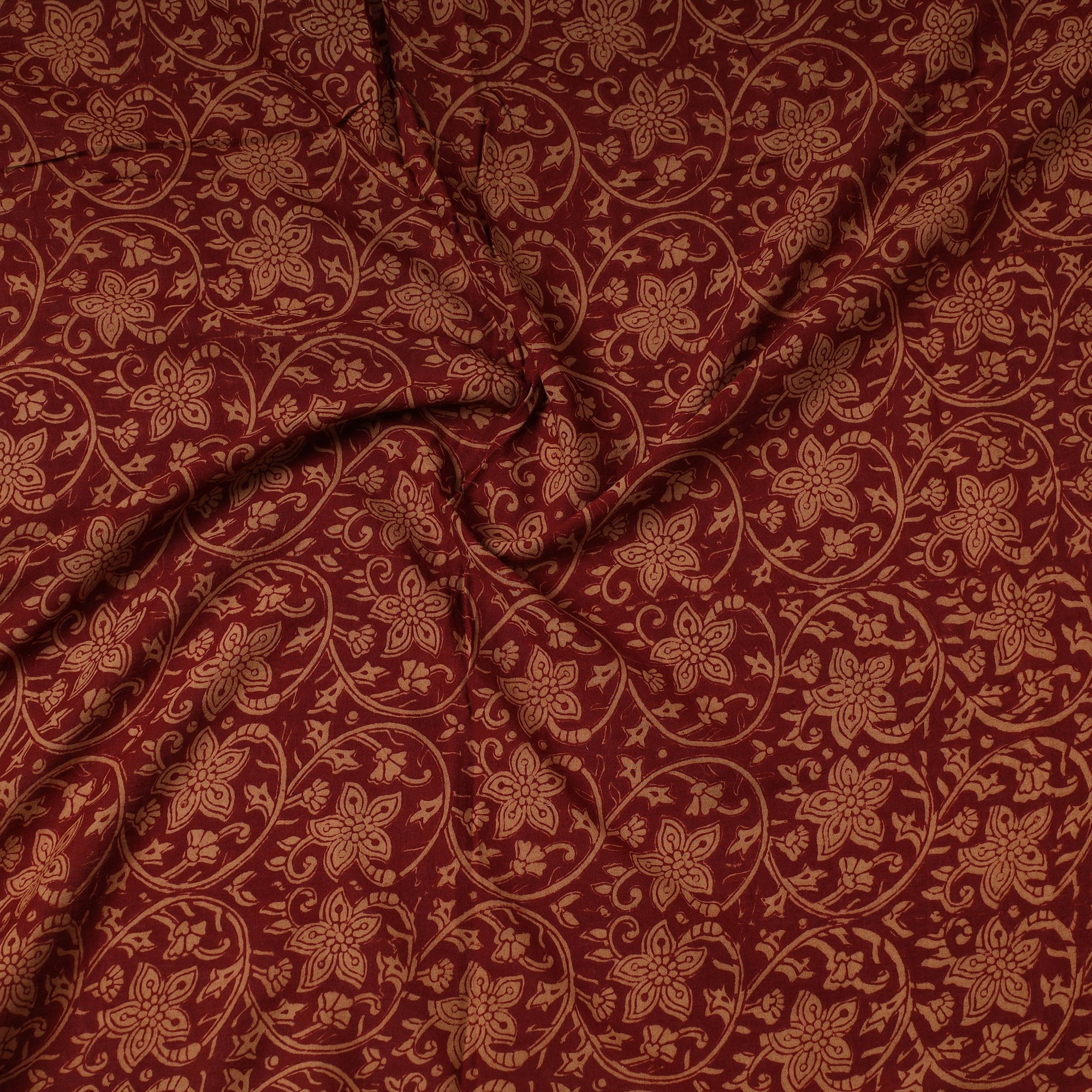 BAGH PRINTS BY MOHAMMED BILAL KHATRI Brown - Bagh Block Printed Cotton Precut Fabric (2 meter) 72 - view 2
