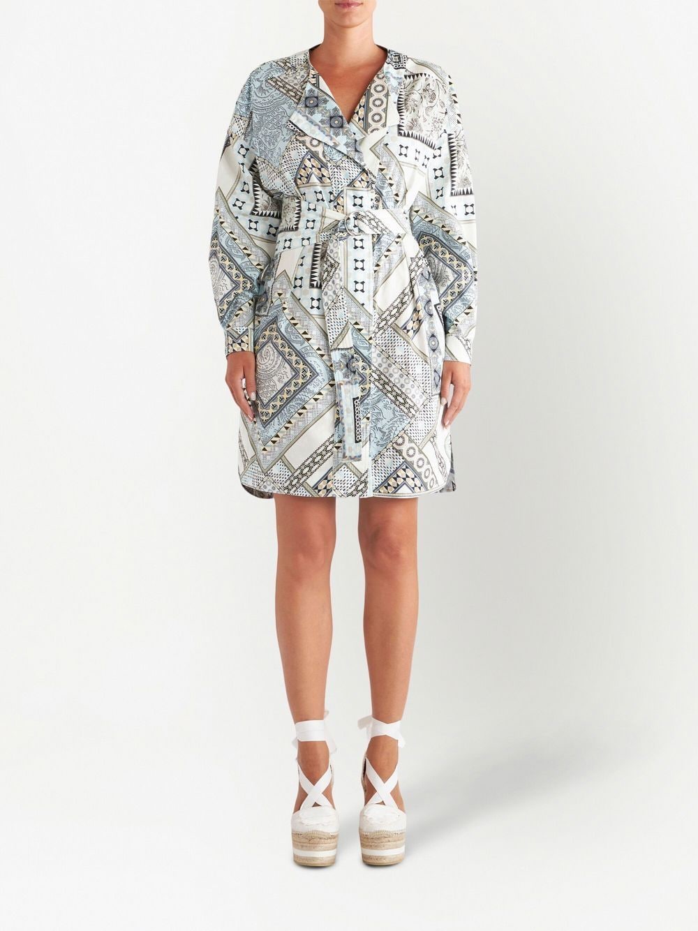 Etro Mix-print belted dress – Cotton 100% - view 3