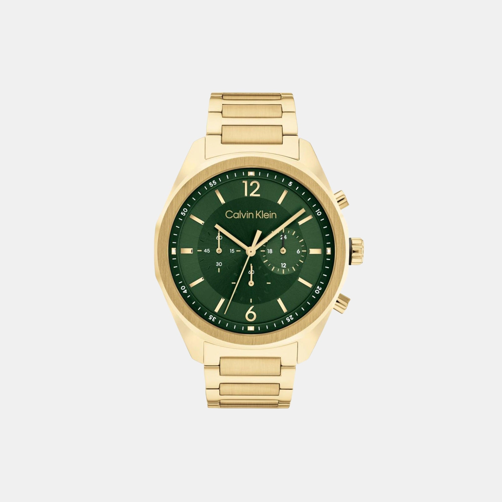 Calvin Klein Ck Force Men Quartz Green Dial Chronograph Stainless Steel Watch 25200266