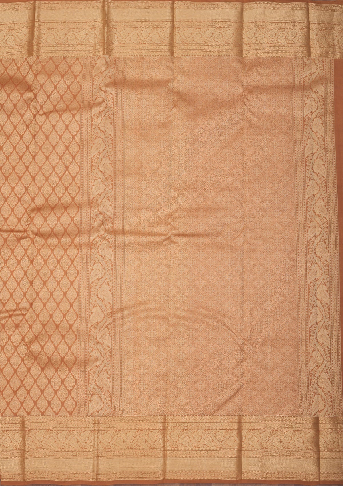 Koskii Light Brown Zariwork Pure Silk Saree – Women's - view 5