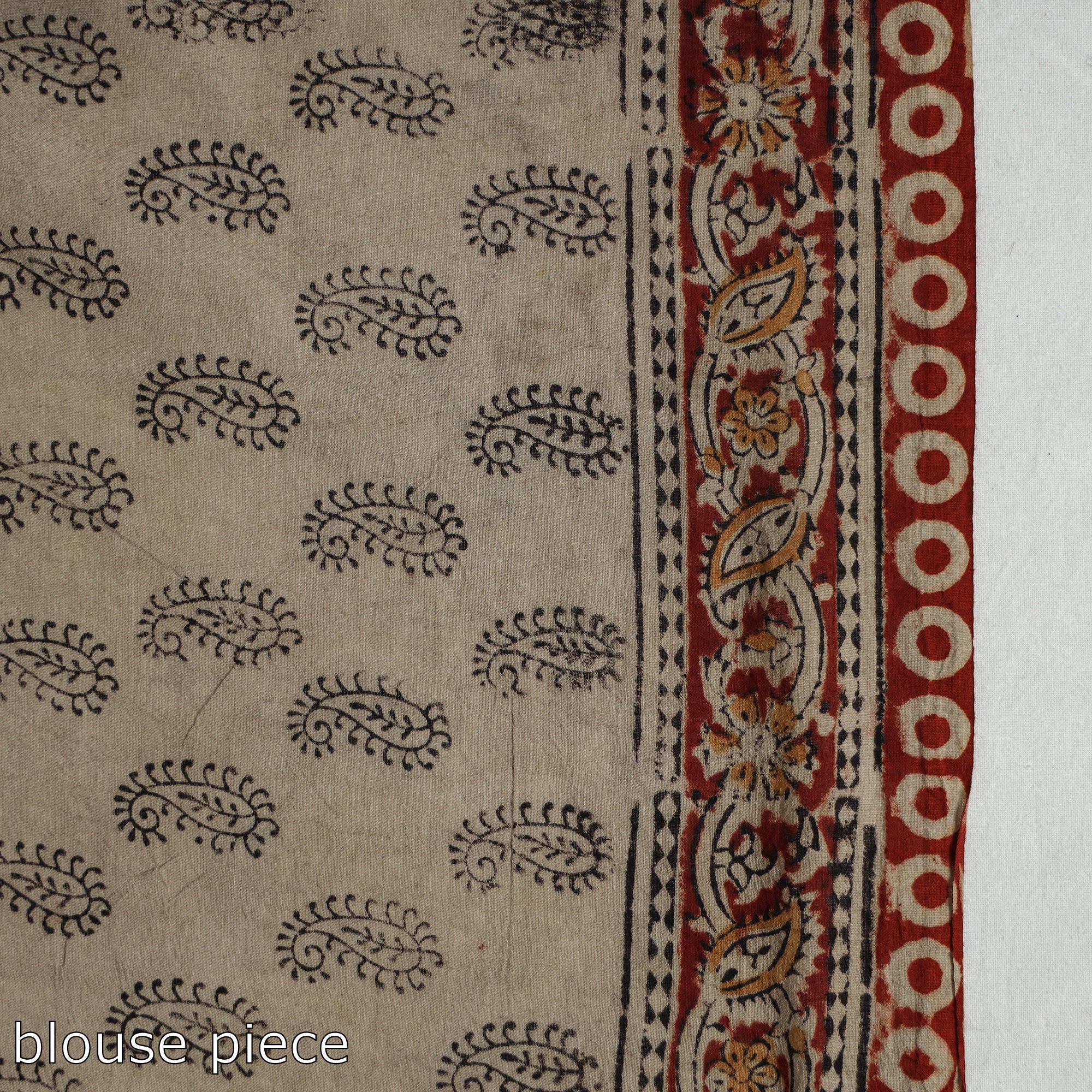 SOUTH KARGHA Black - Pedana Block Print Cotton Kalamkari Saree 04 - view 7