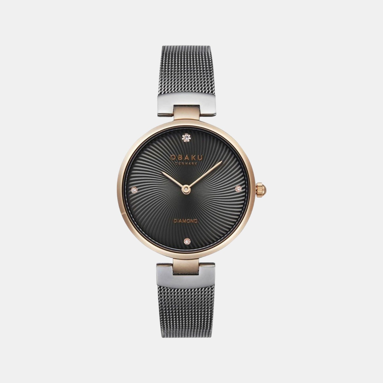 Obaku Diamant Women Quartz Brown Dial Analog Stainless Steel Watch V256LXVUMU-DD