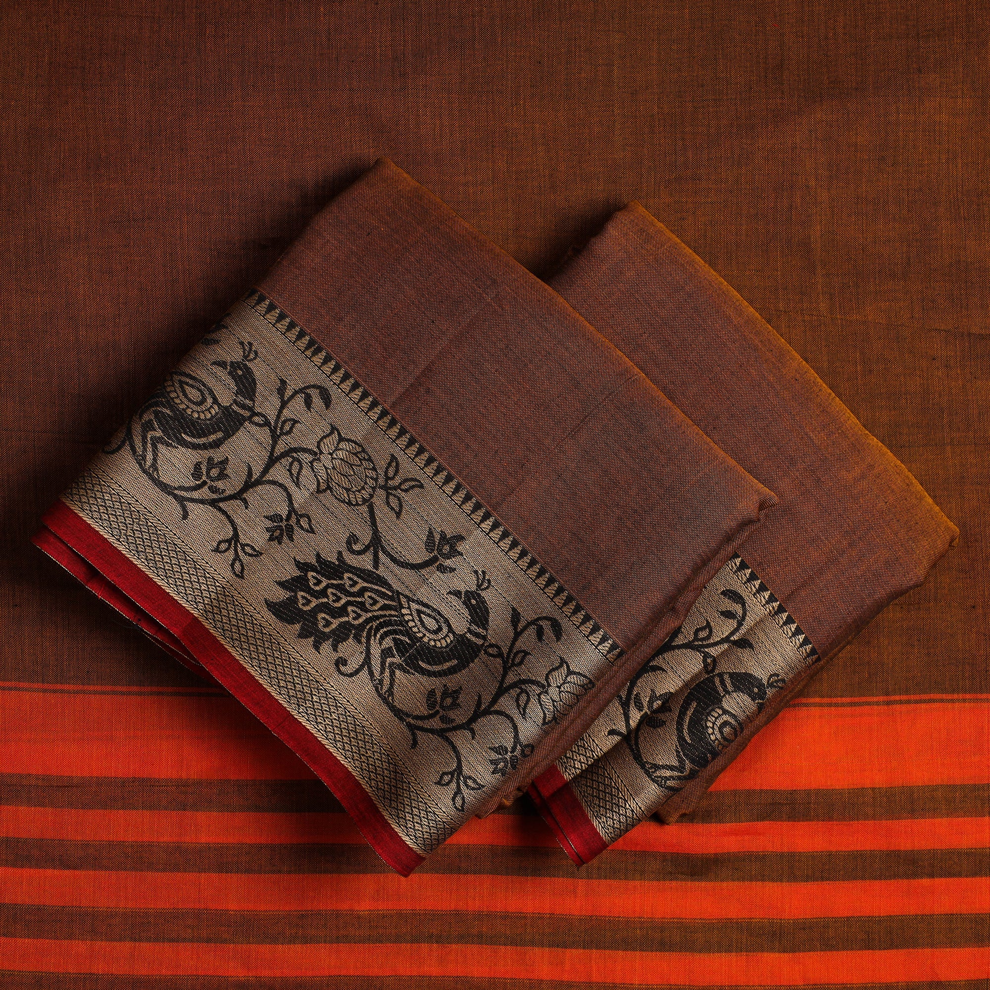 SOUTH KARGHA Brown - 3pc Mercerised Cotton Dharwad Dress Material 22 - view 2