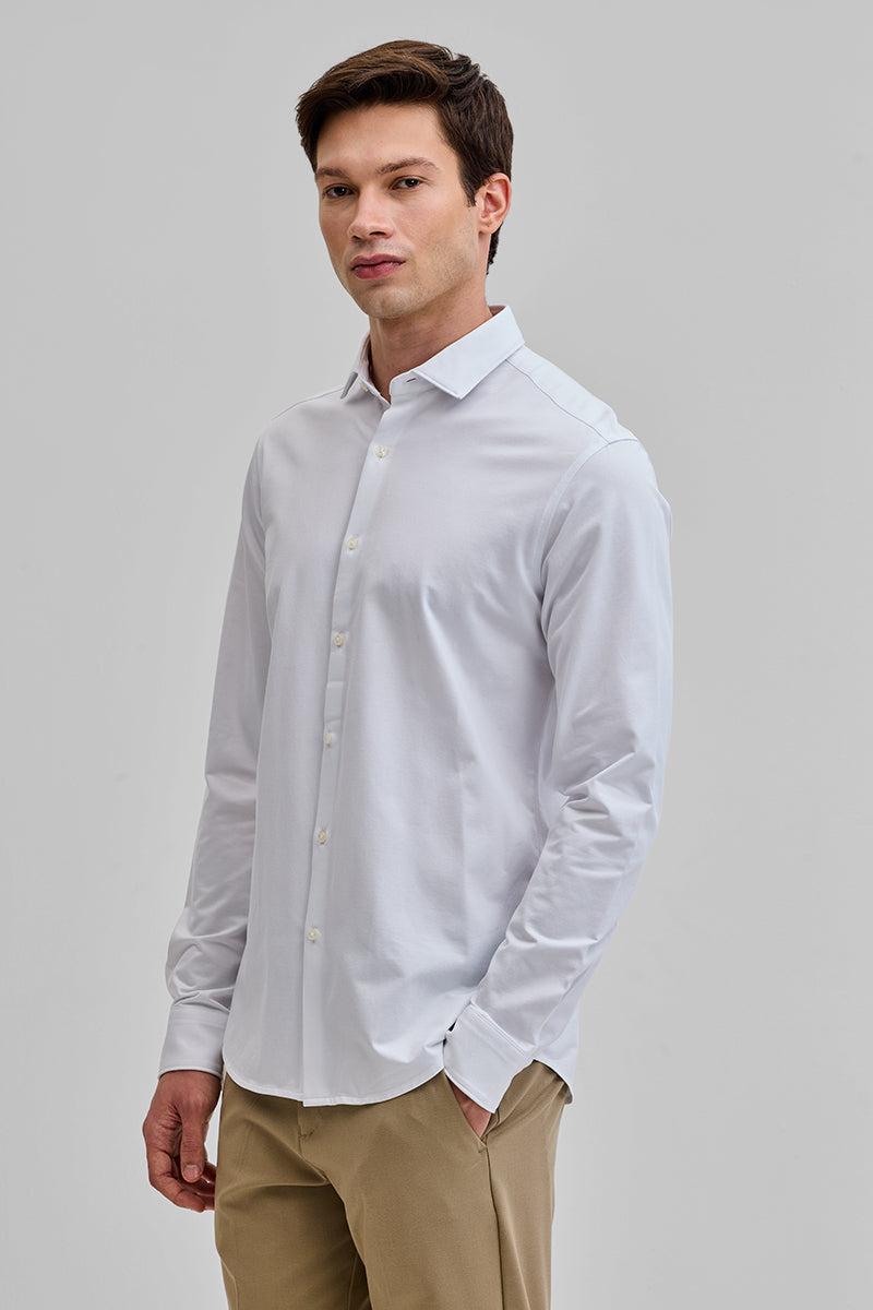SNITCH White Solid Stretch Shirt - view 6