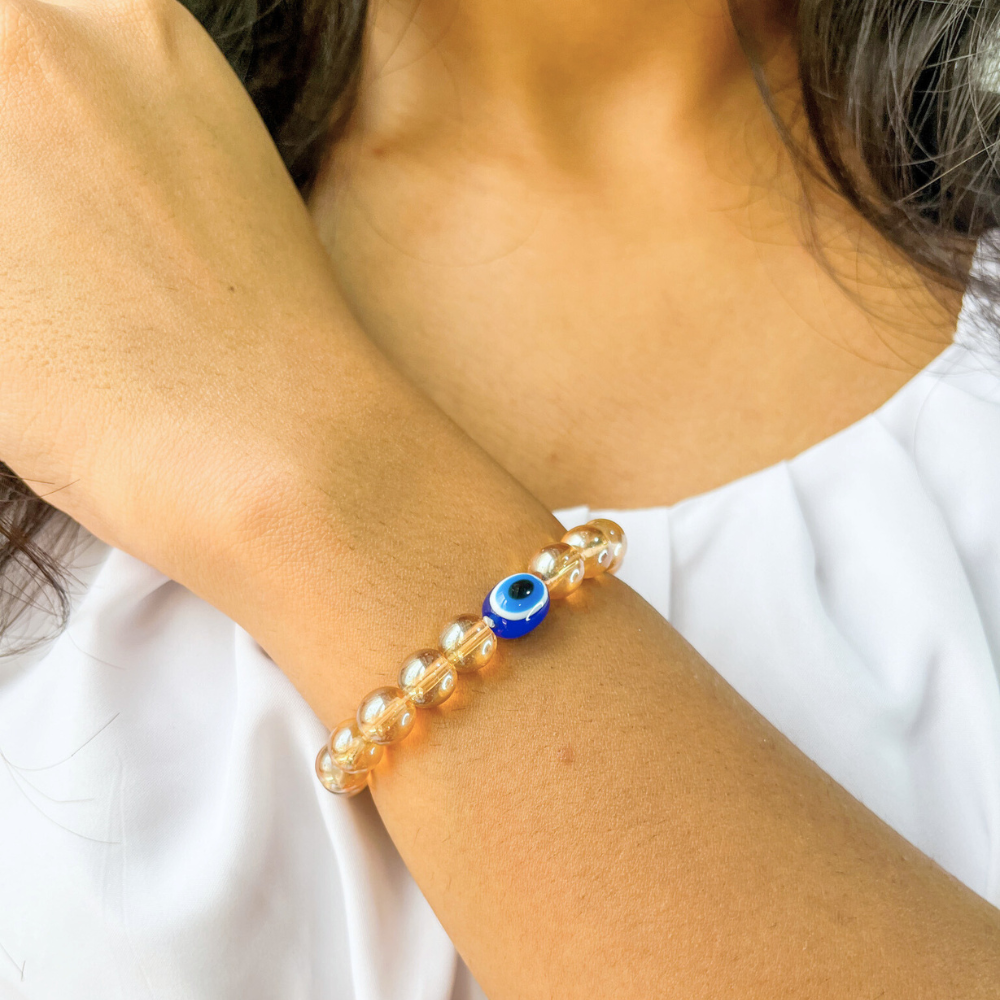 brantashop Citrine Dream Evil Eye Stone Bracelet For Women