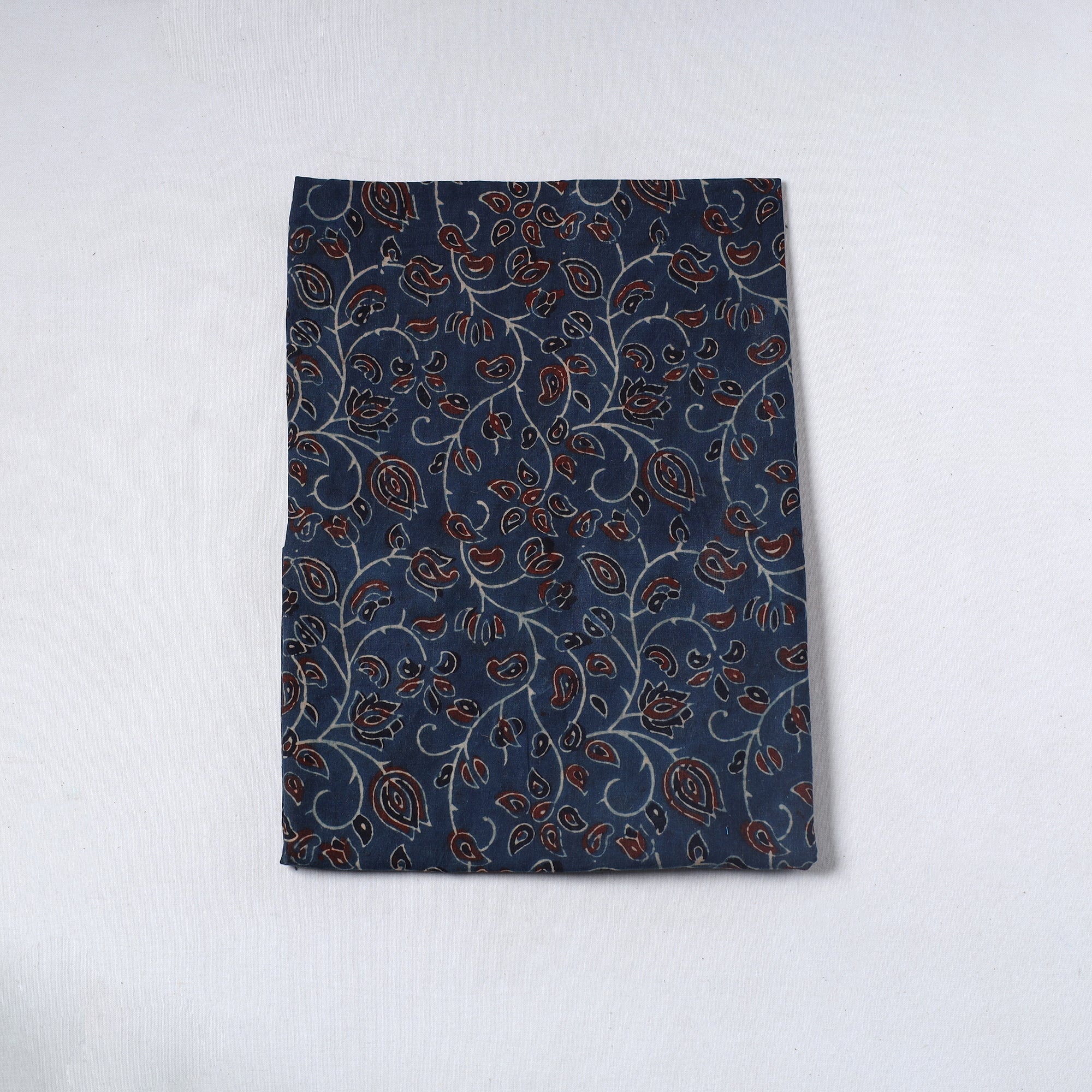 AJRAKH BY SUFIYAN ISMAIL KHATRI Blue - Ajrakh Block Printed Cotton Precut Fabric (1 meter) 49