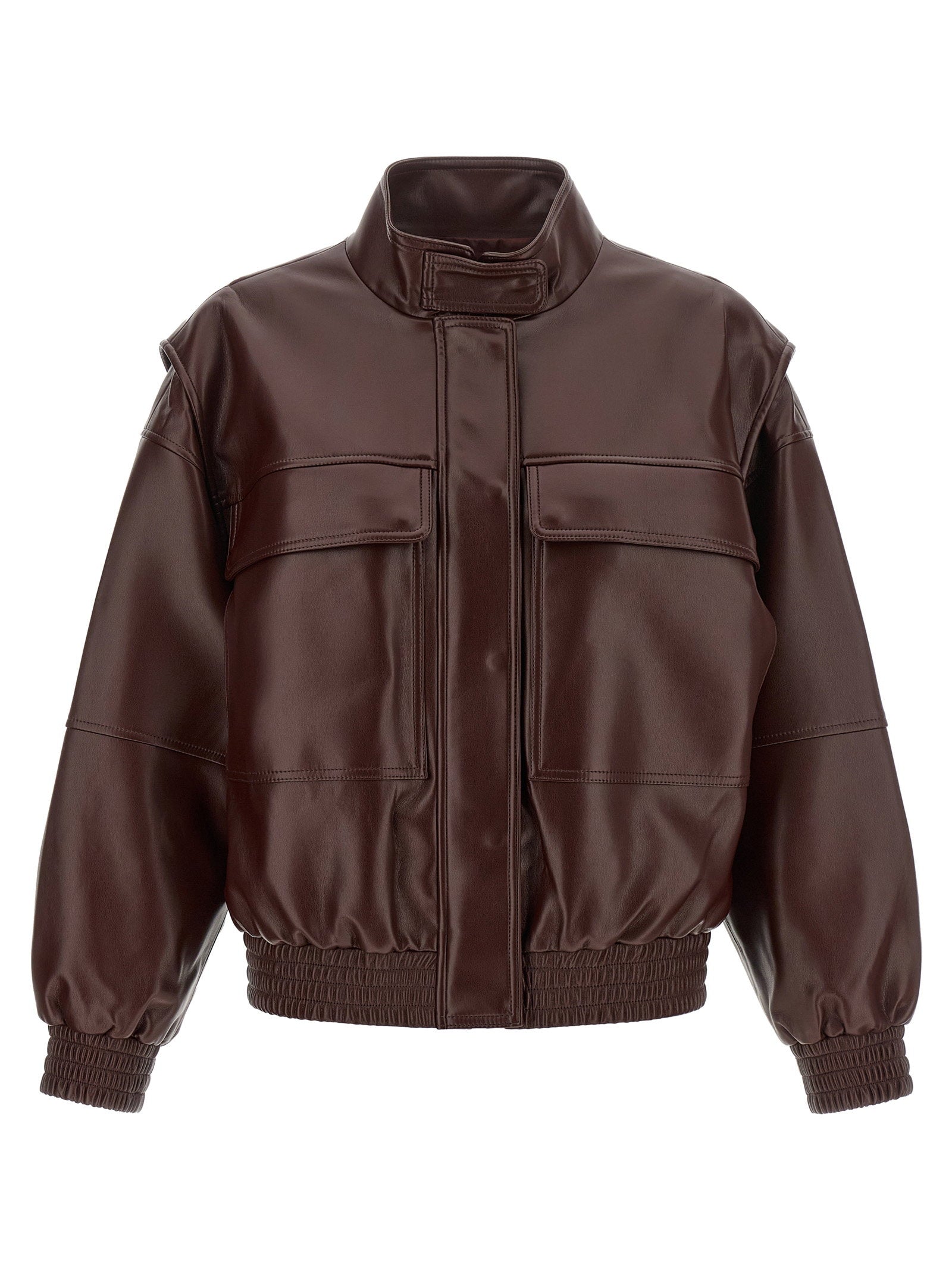Twin Set Leather Effect Bomber Jacket – 100% polyester