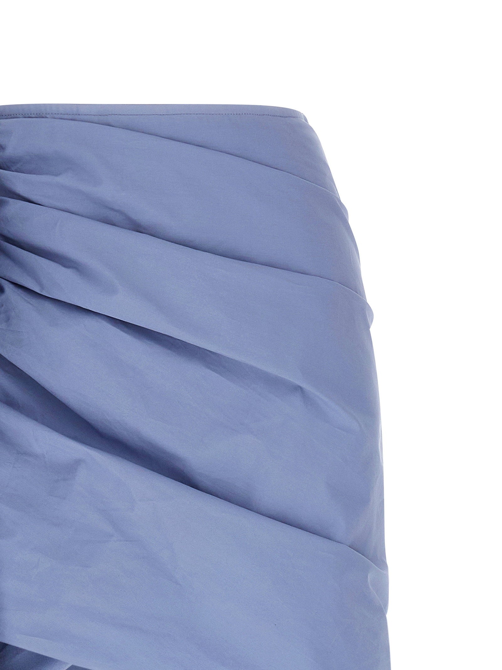 Self-Portrait Blue Cotton Tie Side Mini Skirt - view 3
